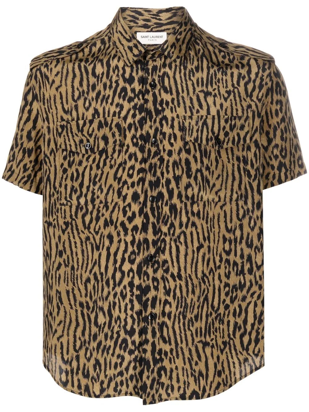 leopard-print silk shirt - 1