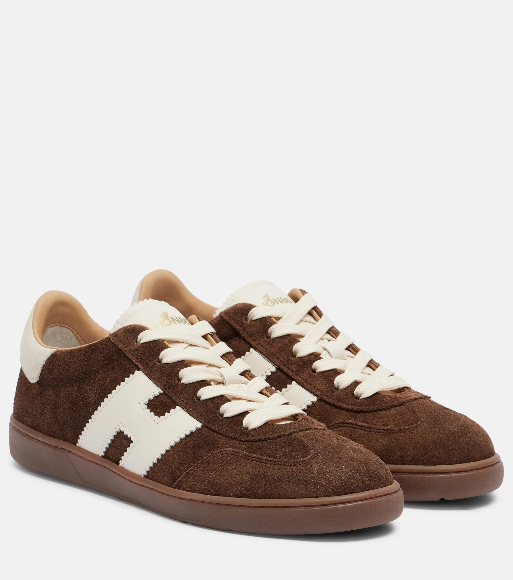 H647 leather-trimmed suede sneakers - 1