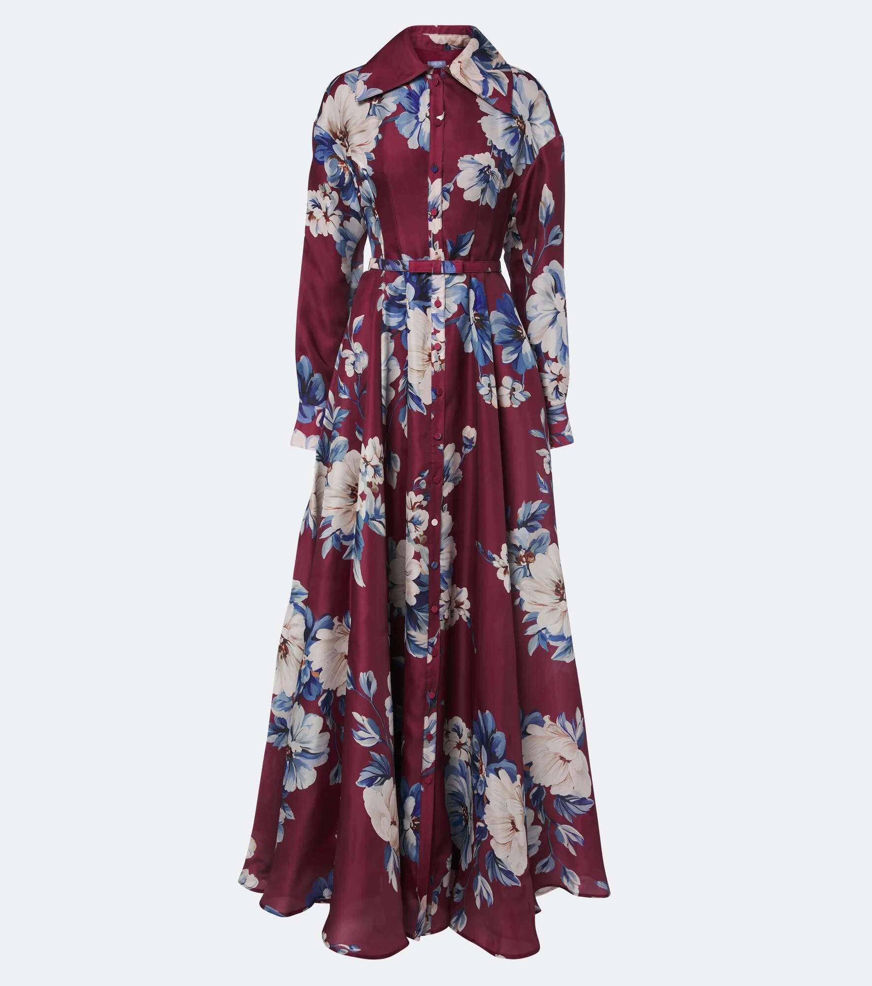 Josephine belted floral silk gown - 1