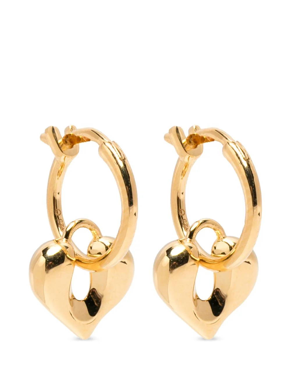 Molten heart-pendant hoop earrings - 1