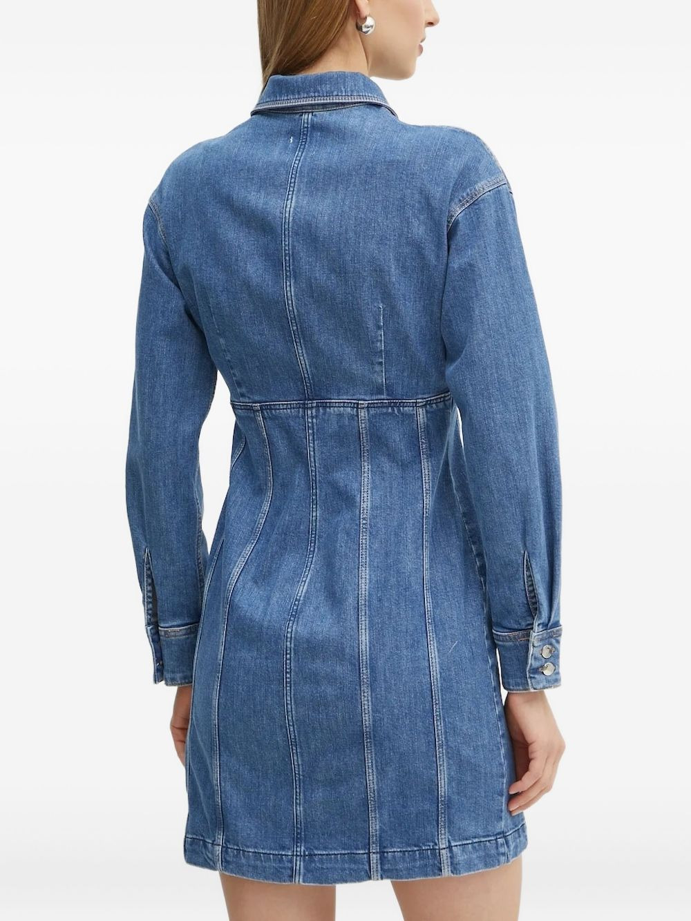 denim button-down shirt mini dress - 2