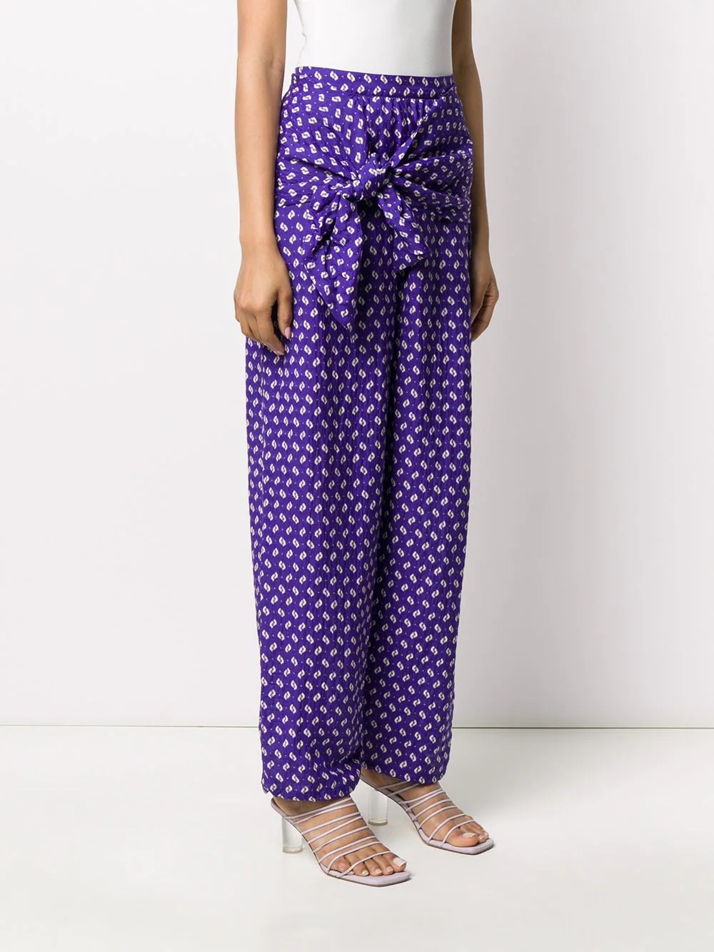 abstract print palazzo trousers - 3