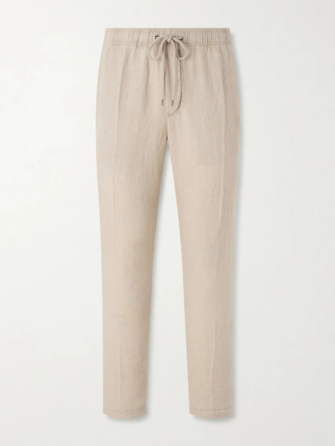 Straight-Leg Garment-Dyed Linen Drawstring Trousers - 1
