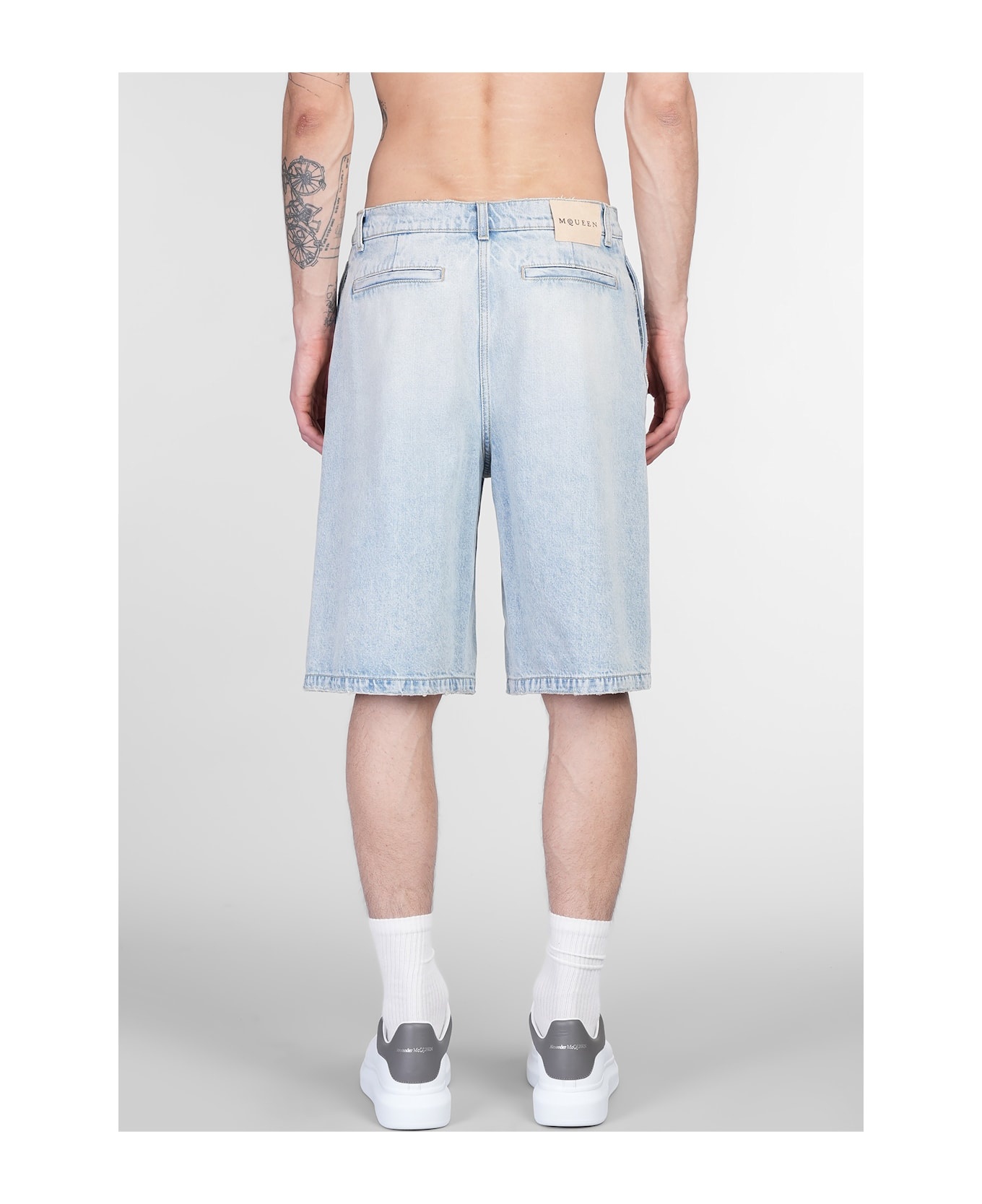Shorts In Cyan Cotton - 3