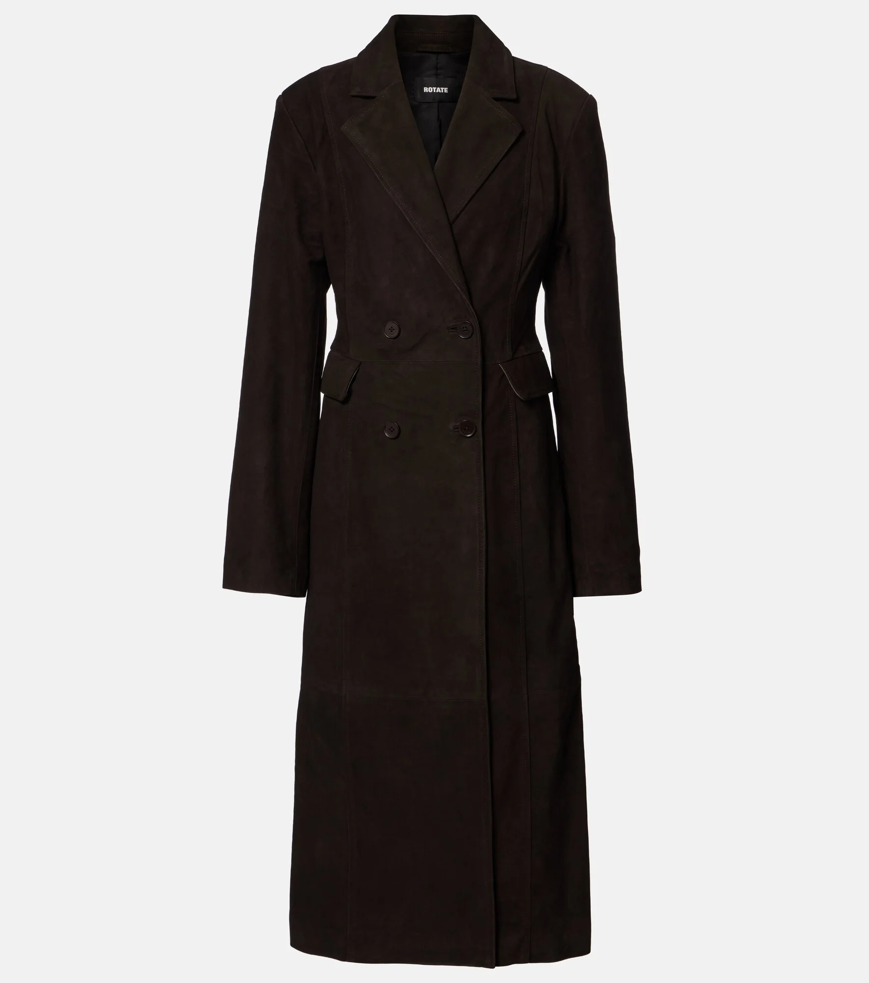Double-breasted suede coat - 1