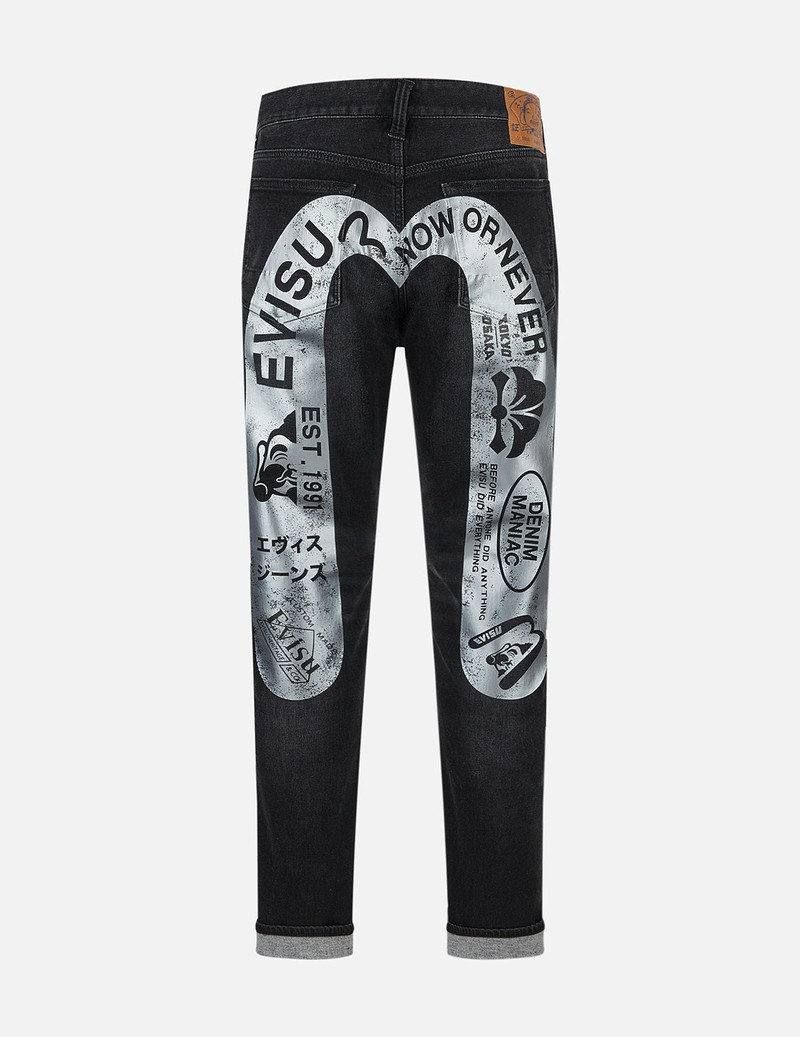 EVISU Graffiti-Style Daicock Print Slim Fit Jeans #2010 outlook