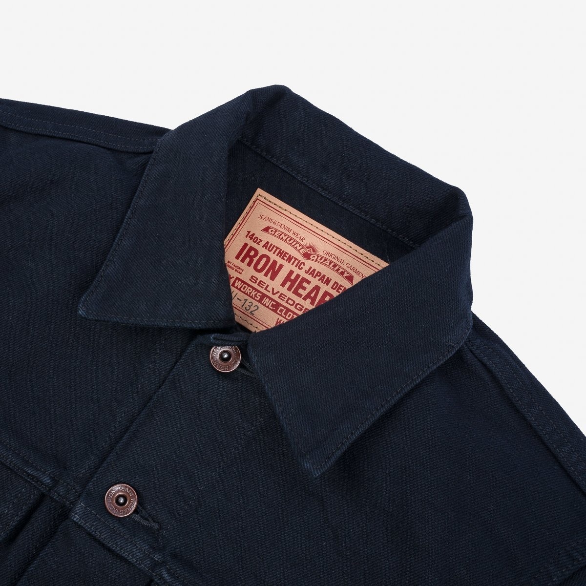 IHJ-132-BLK 14oz Selvedge Modified Type III Jacket - Superblack - 16