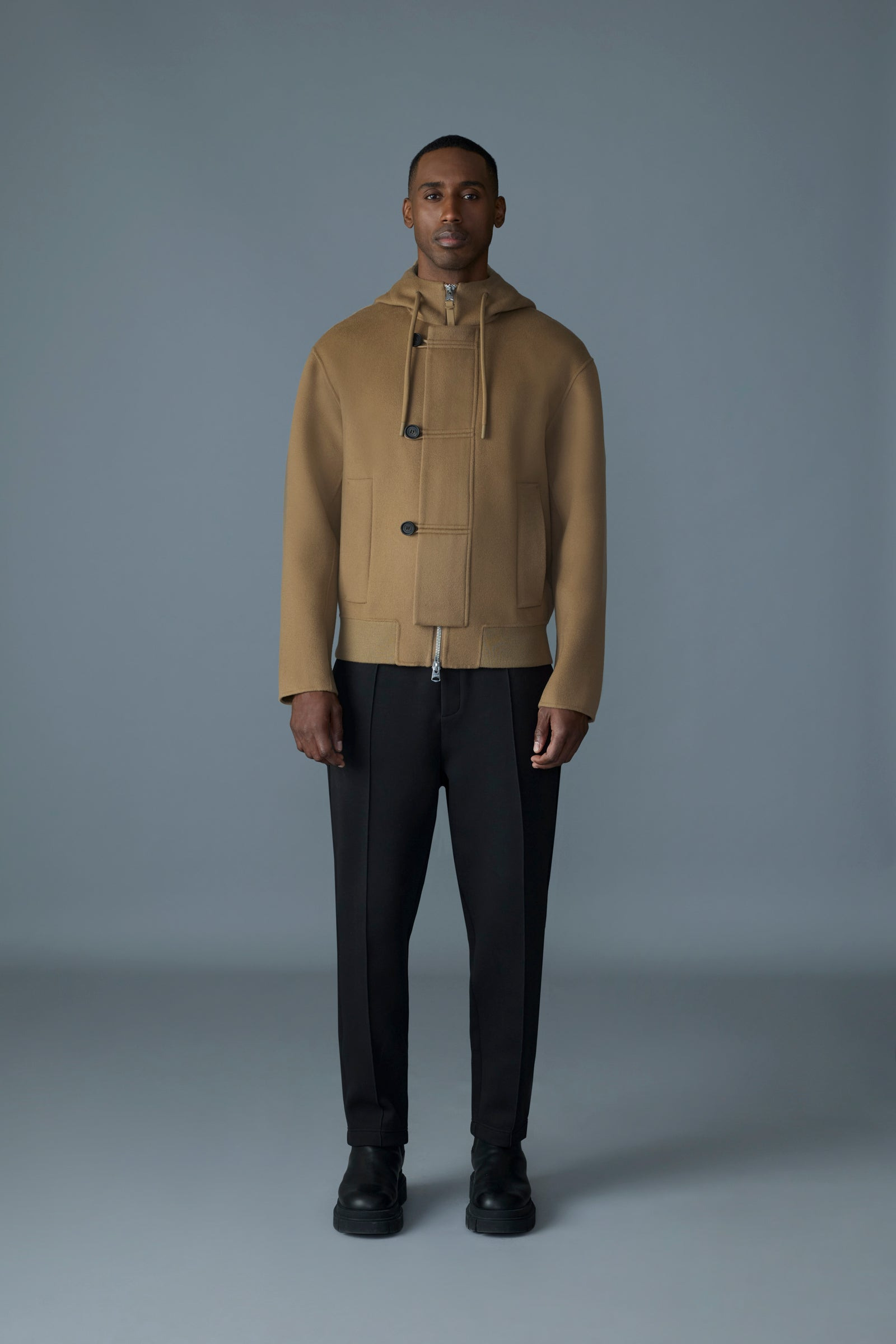 MALIK Double-Face Wool Hooded Jacket - 4