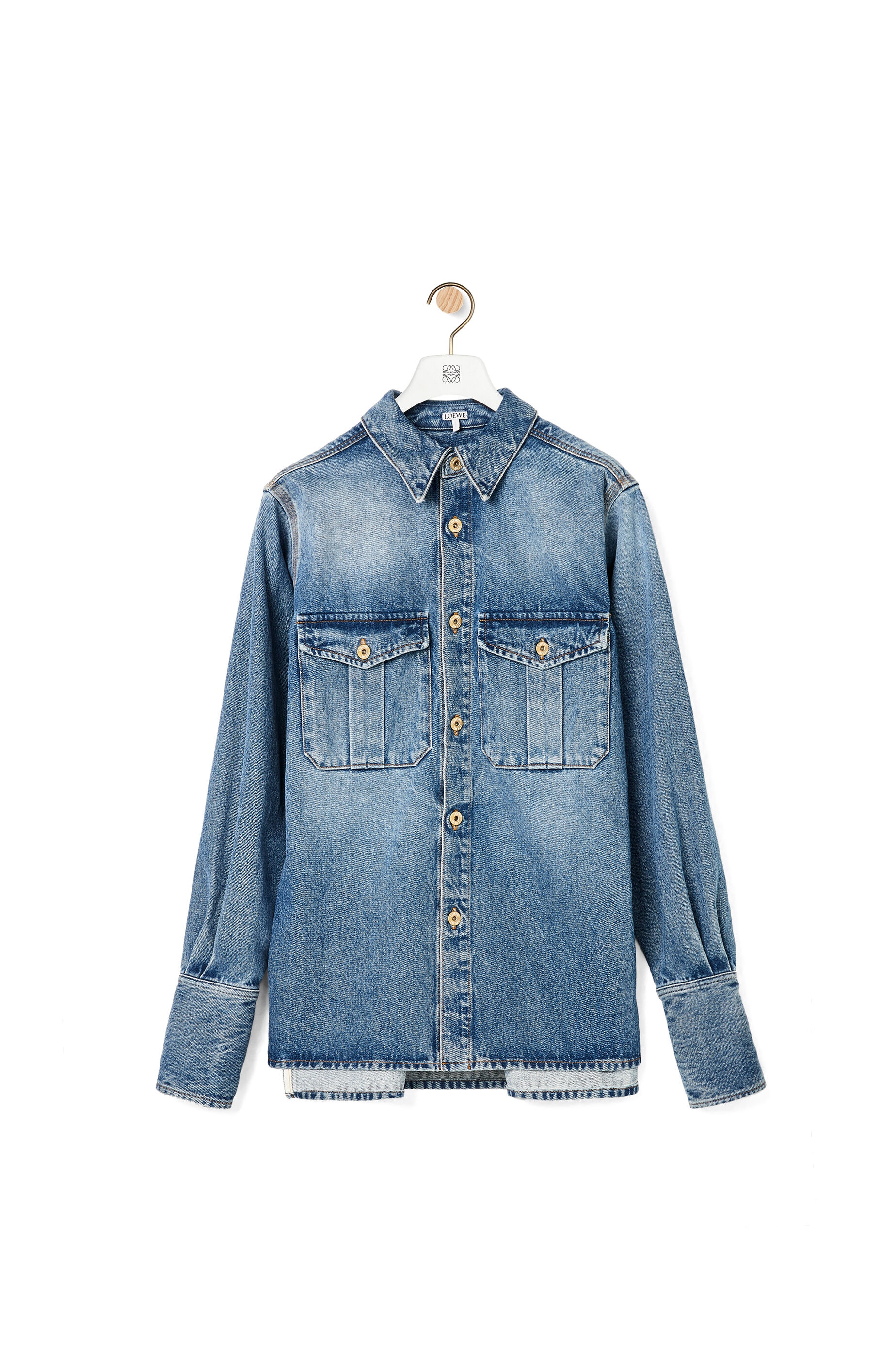 Patch pocket shirt in denim - 1