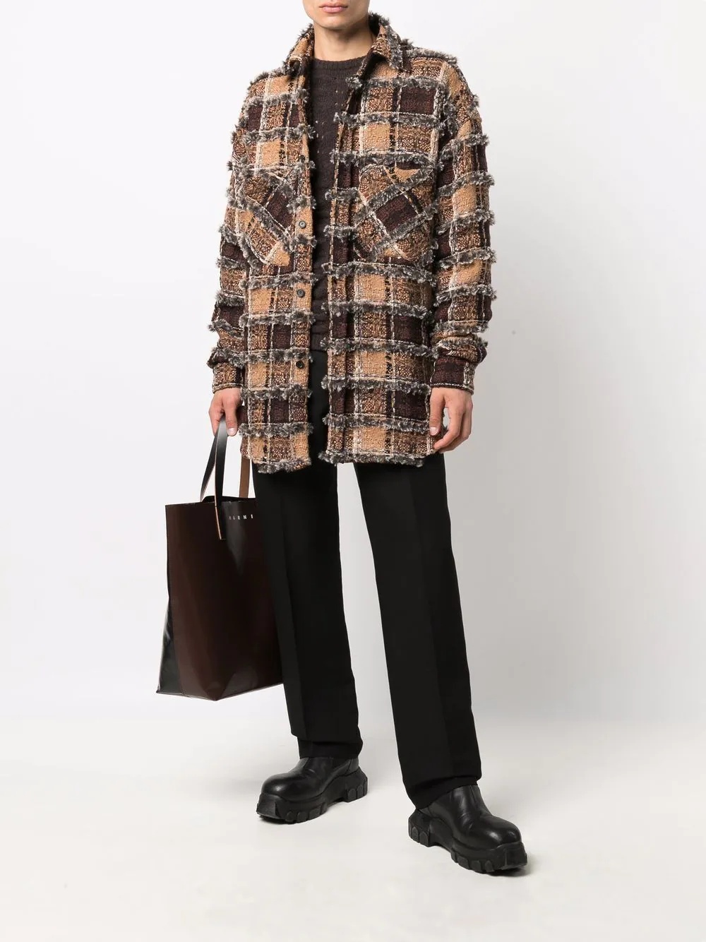 check tweed jacket - 2