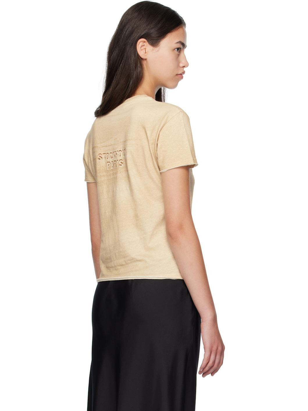 Beige Logo Print T-shirt - 3