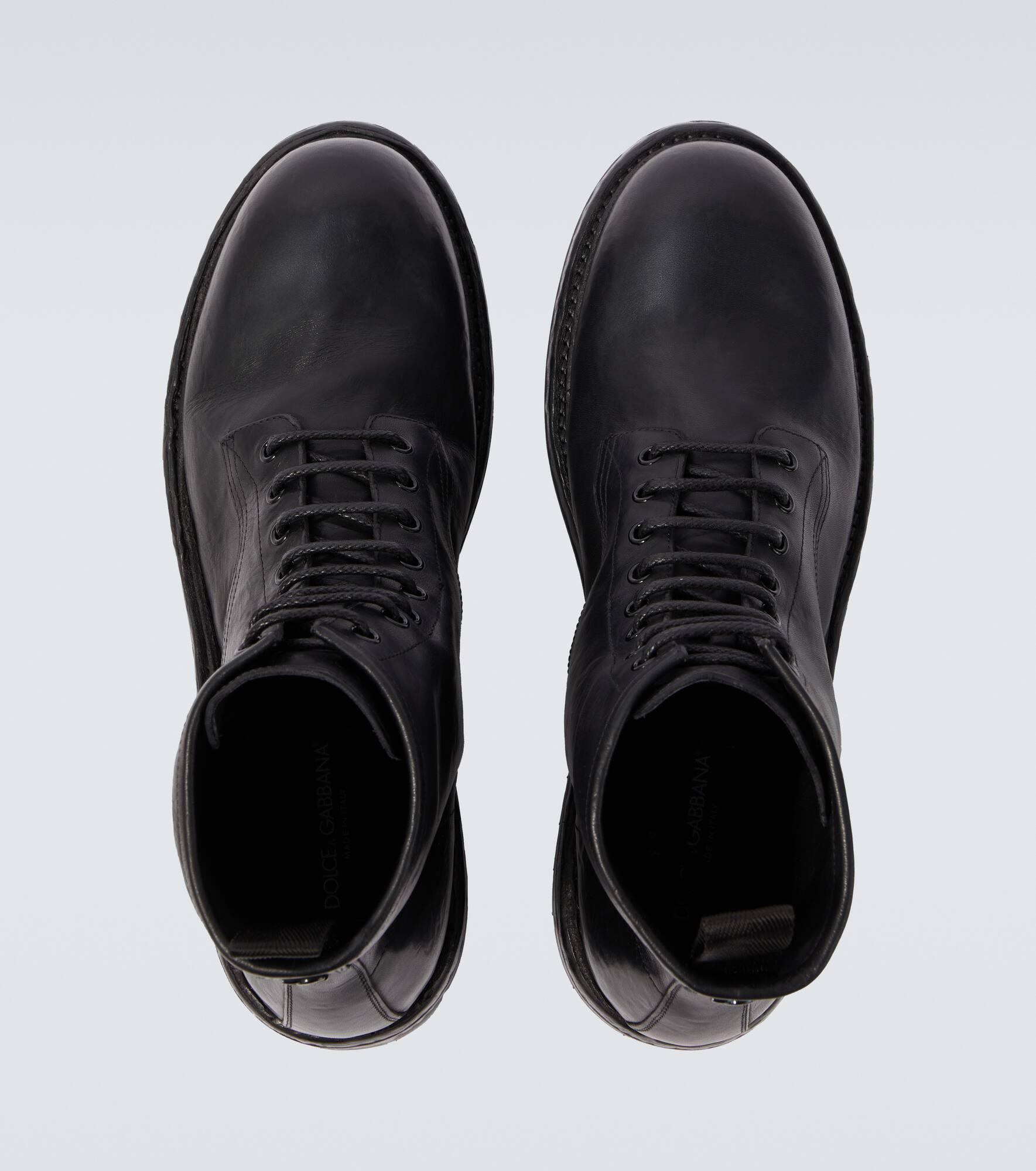 Leather lace-up boots - 4