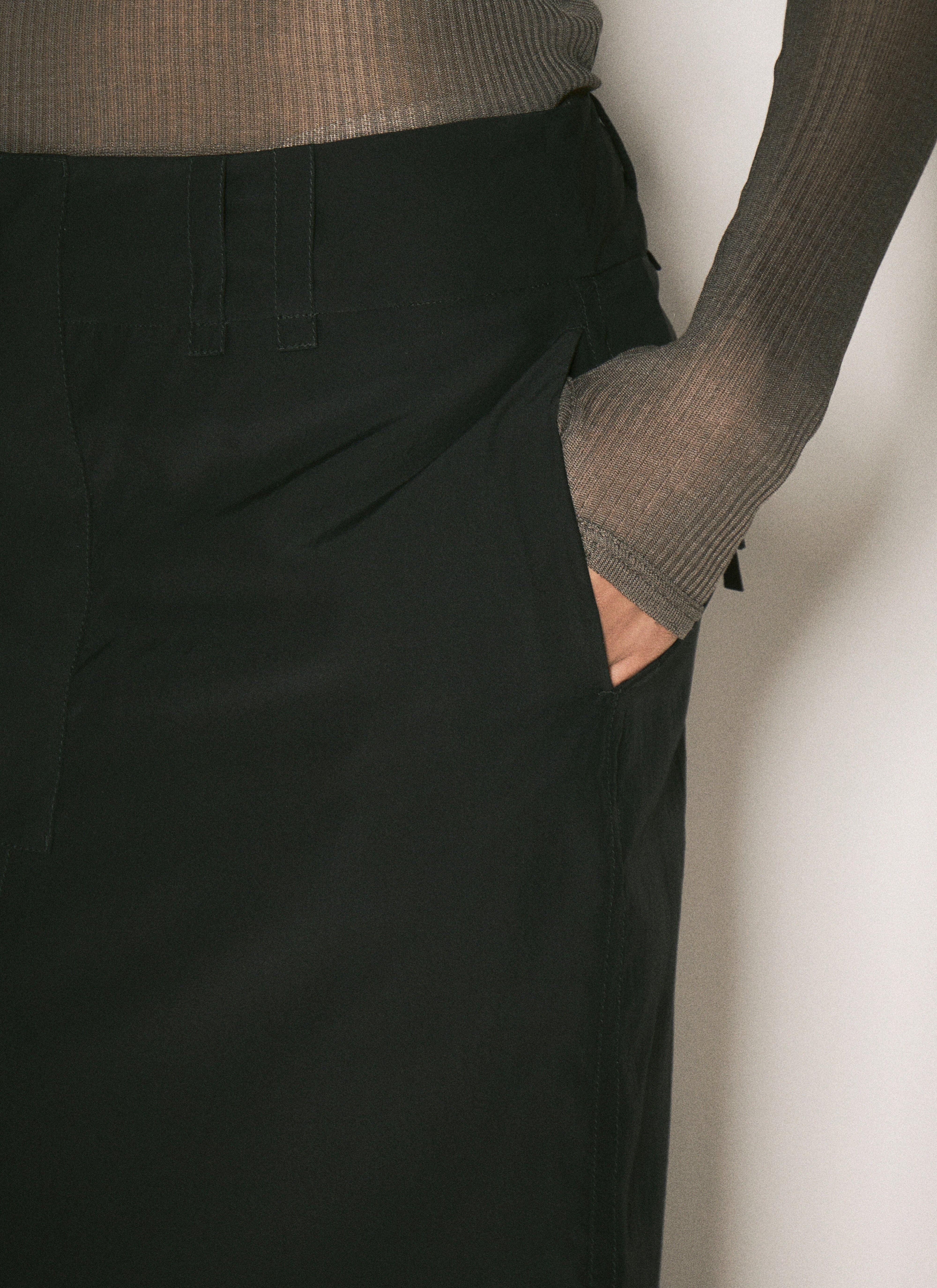 Silk Pencil Skirt - 3