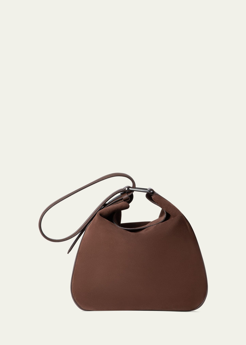 AKRIS Anna Medium Suede Hobo Bag outlook