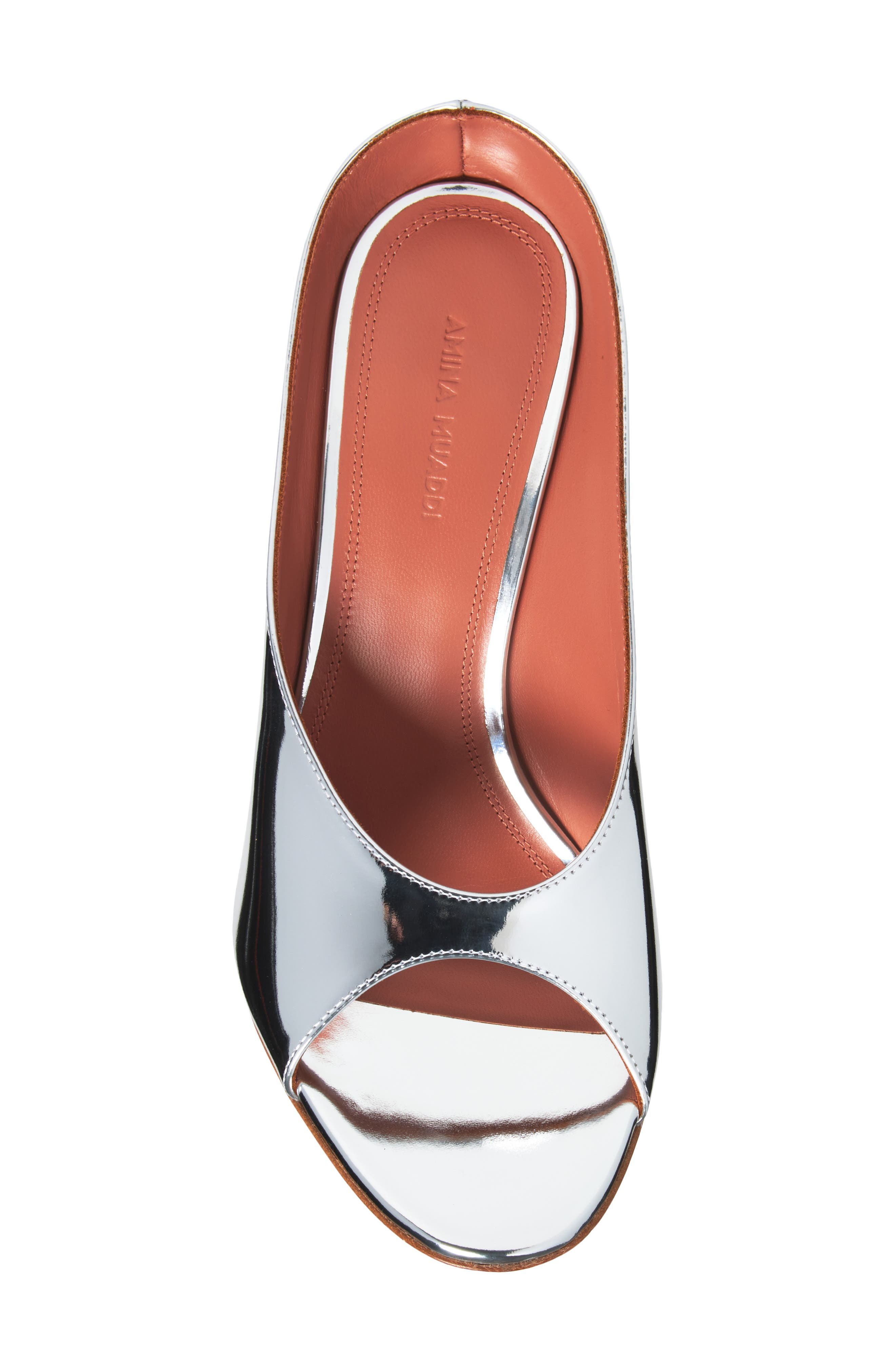 Amina Muaddi Anok Metallic Sandal in Mirror Silver at Nordstrom - 5