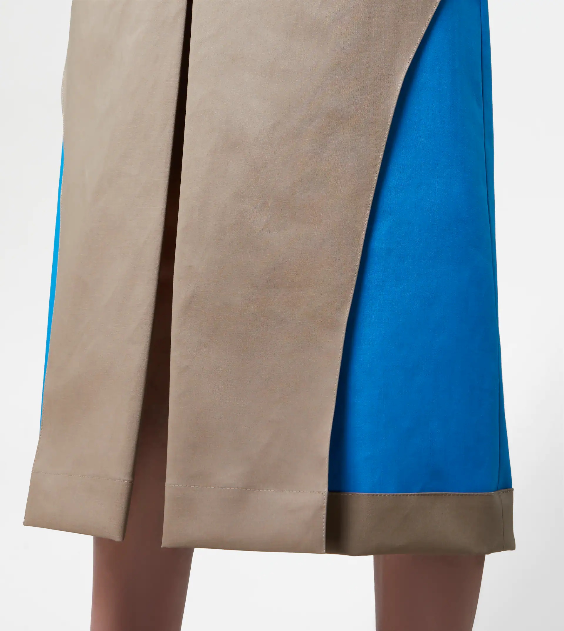 TWO-TONE MIDI-SKIRT - GREY, LIGHT BLUE - 5