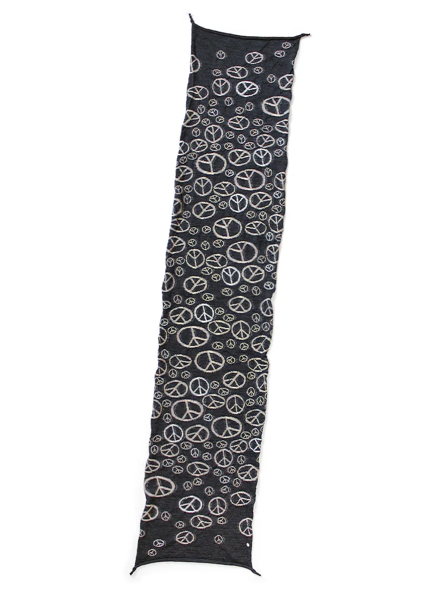 KAPITAL Fulling Wool HAPPY Scarf PEACE 'Black' - 1