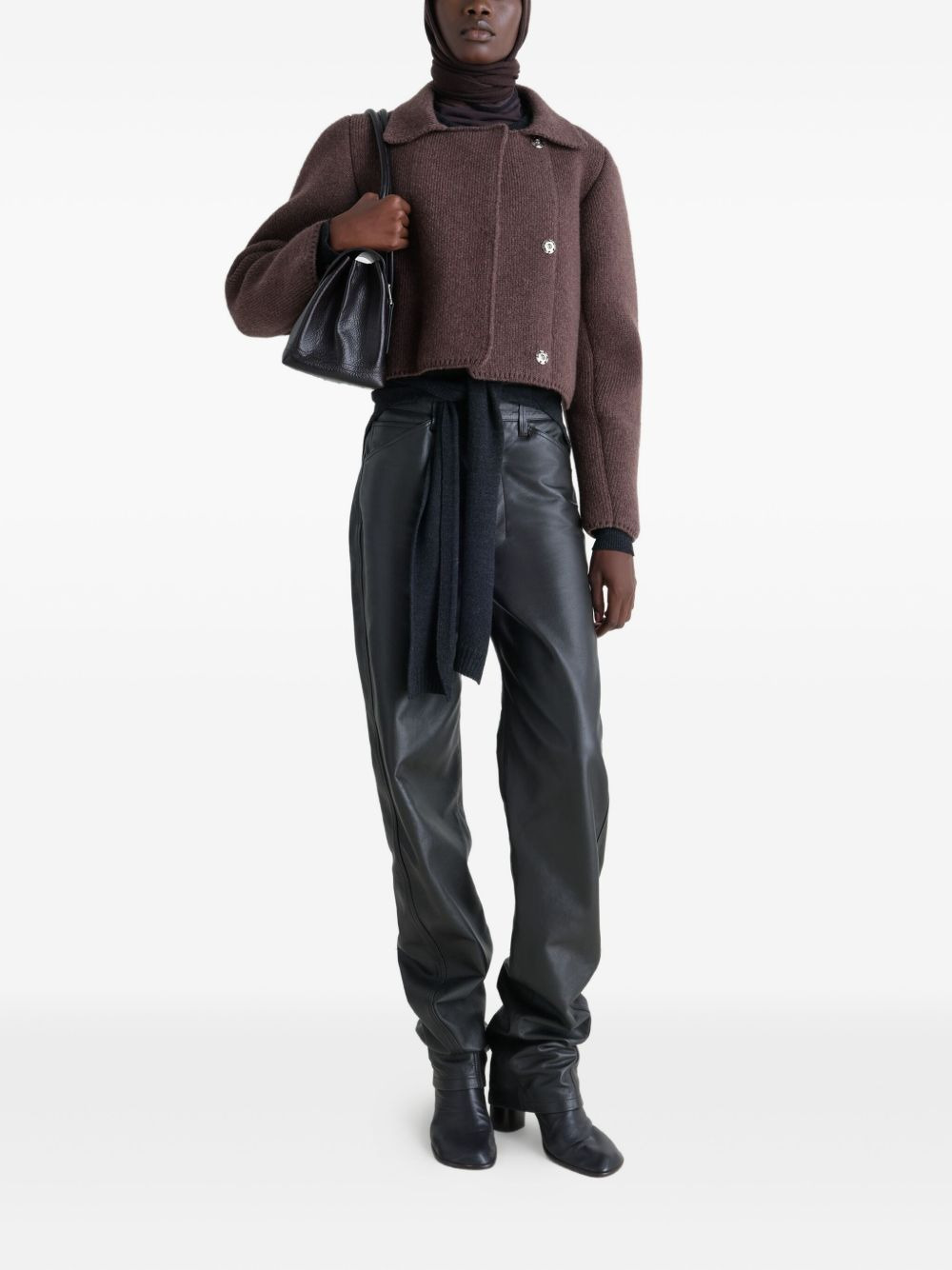 felted double-breasted blouson - 2