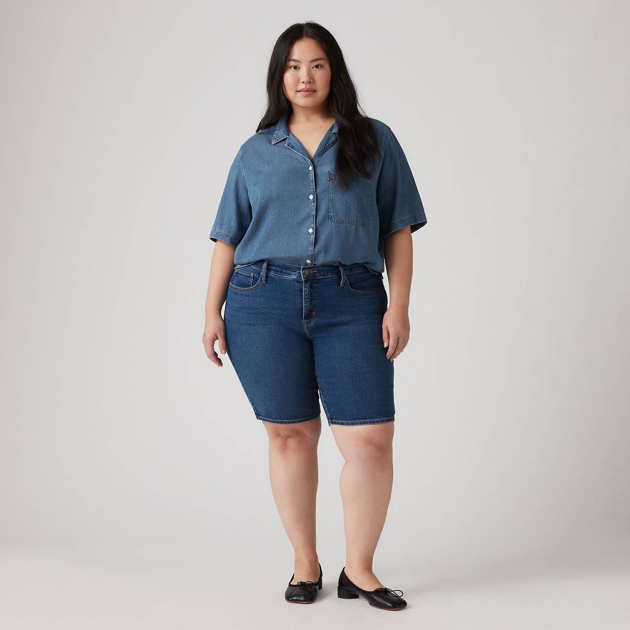 SHAPING BERMUDA WOMEN'S SHORTS (PLUS SIZE) - 1