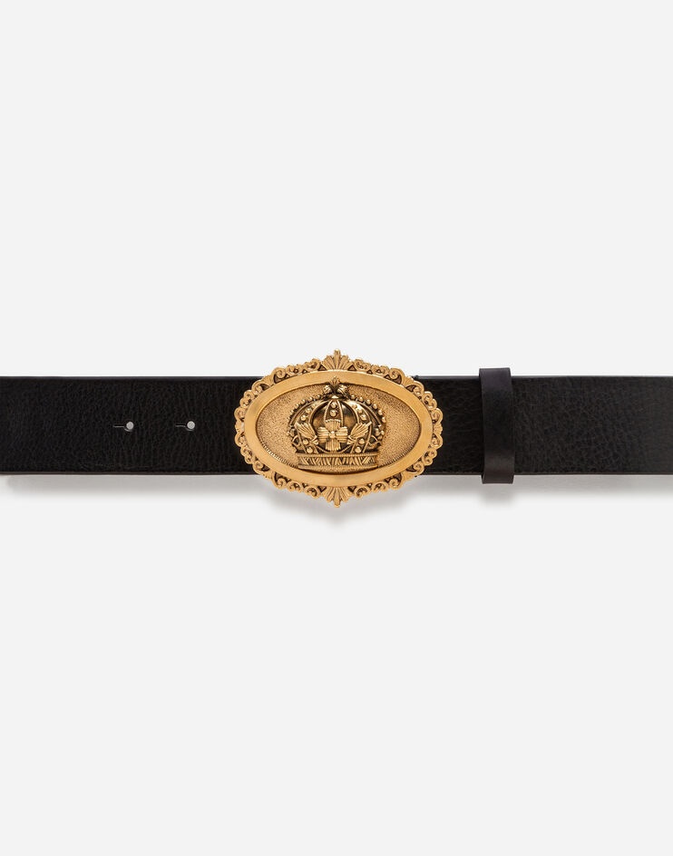 Leather belt with plate - 3