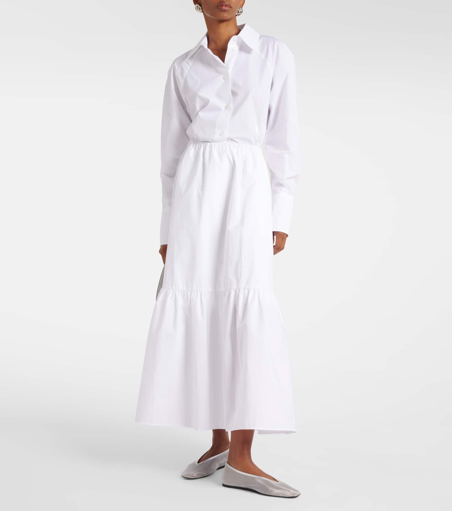 Tiered cotton maxi skirt - 2