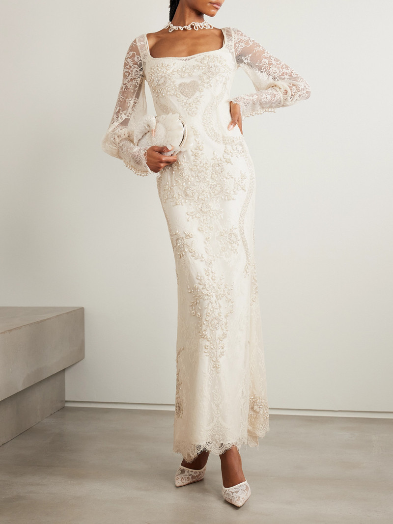 CLIO PEPPIATT Flora Embellished Lace Gown outlook