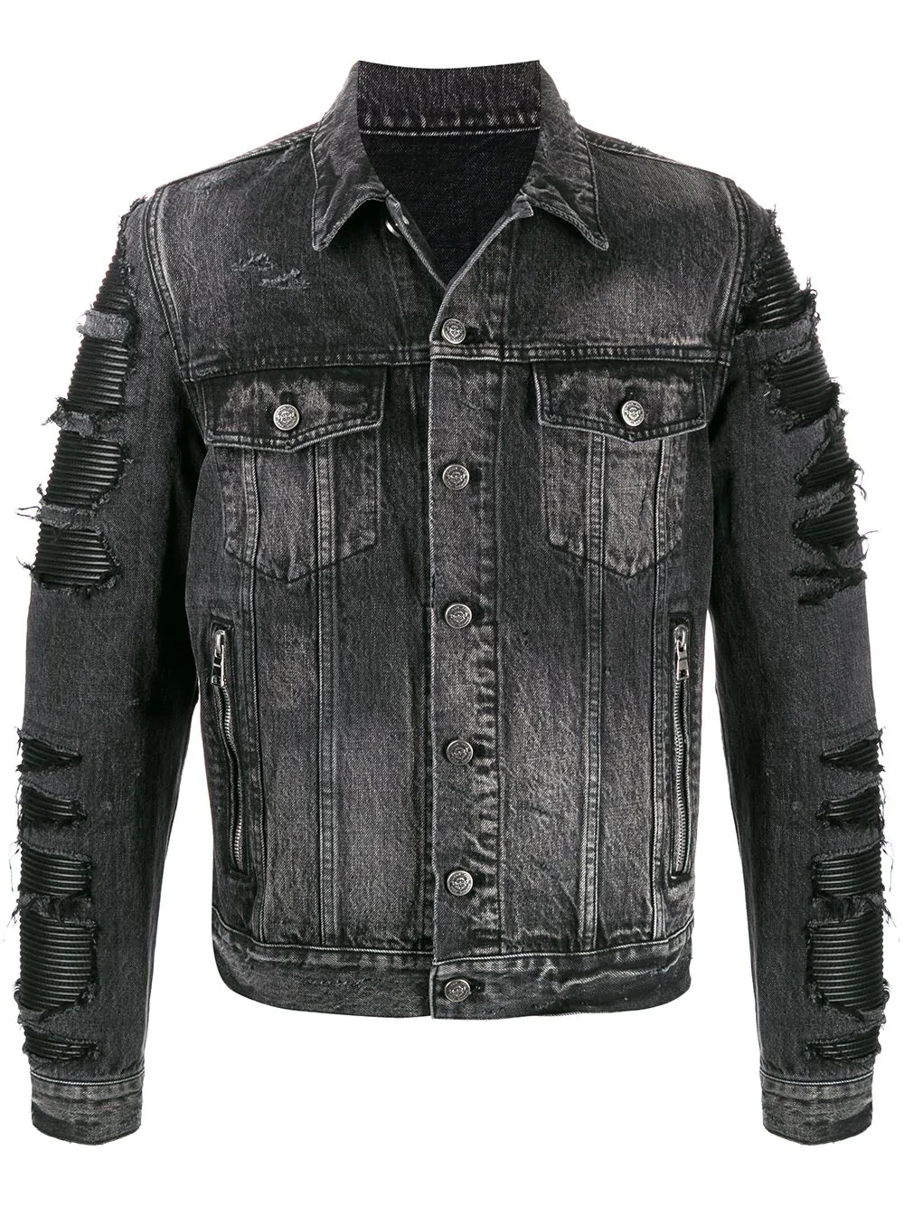 distressed denim jacket - 1