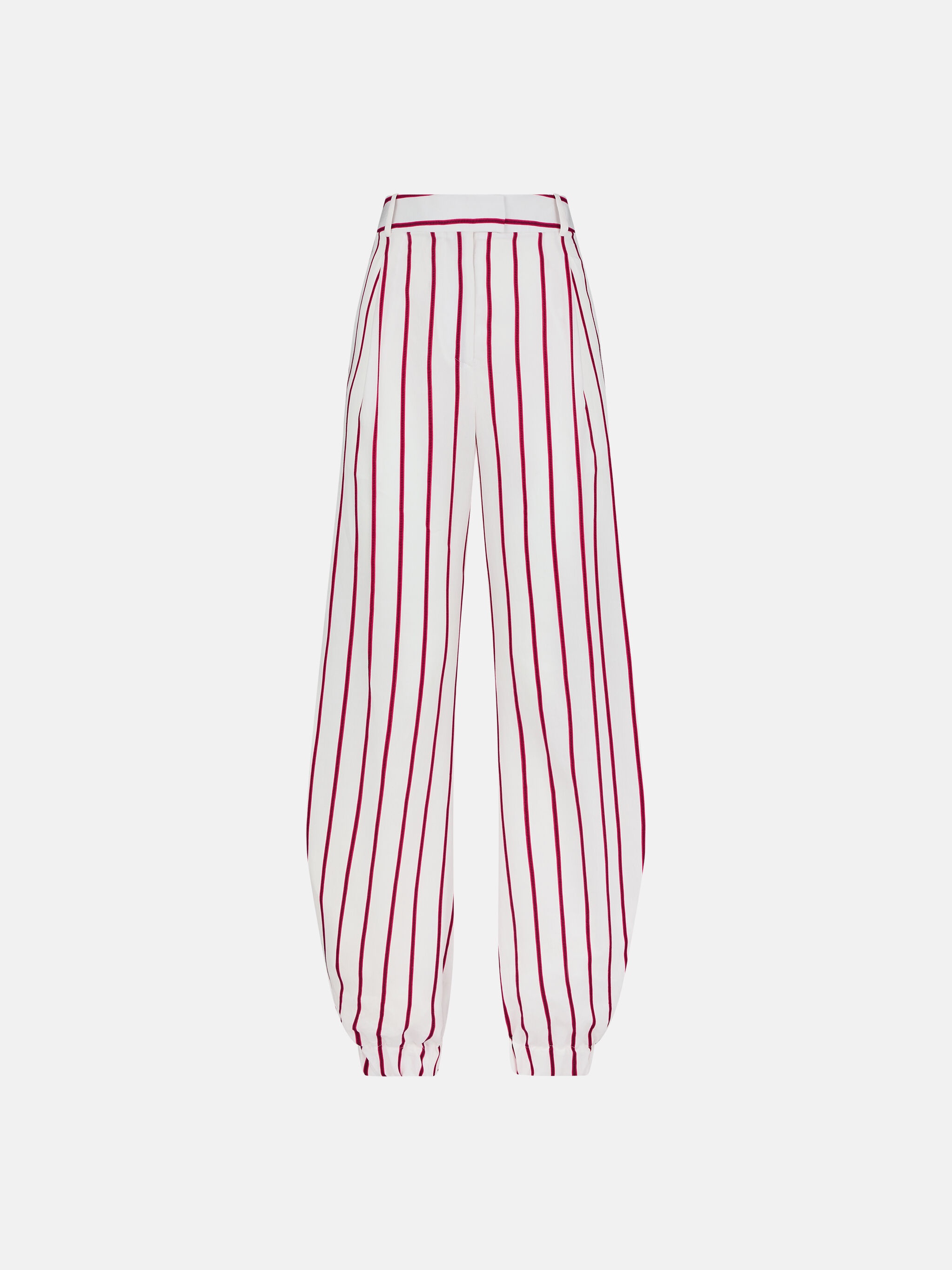 "REY" WHITE WITH RED STRIPES LONG PANTS - 1