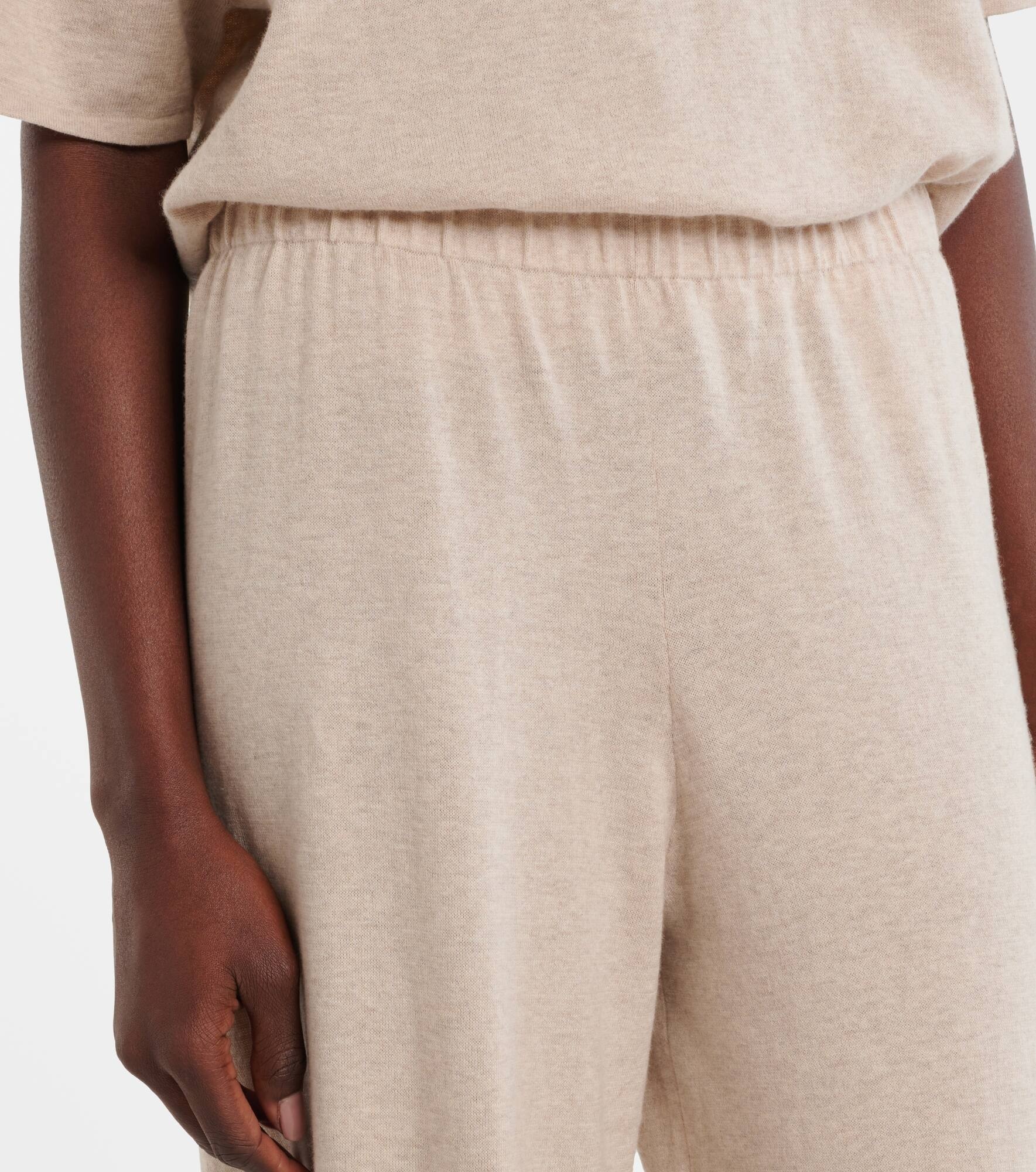 Aina cotton and cashmere wide-leg pants - 4