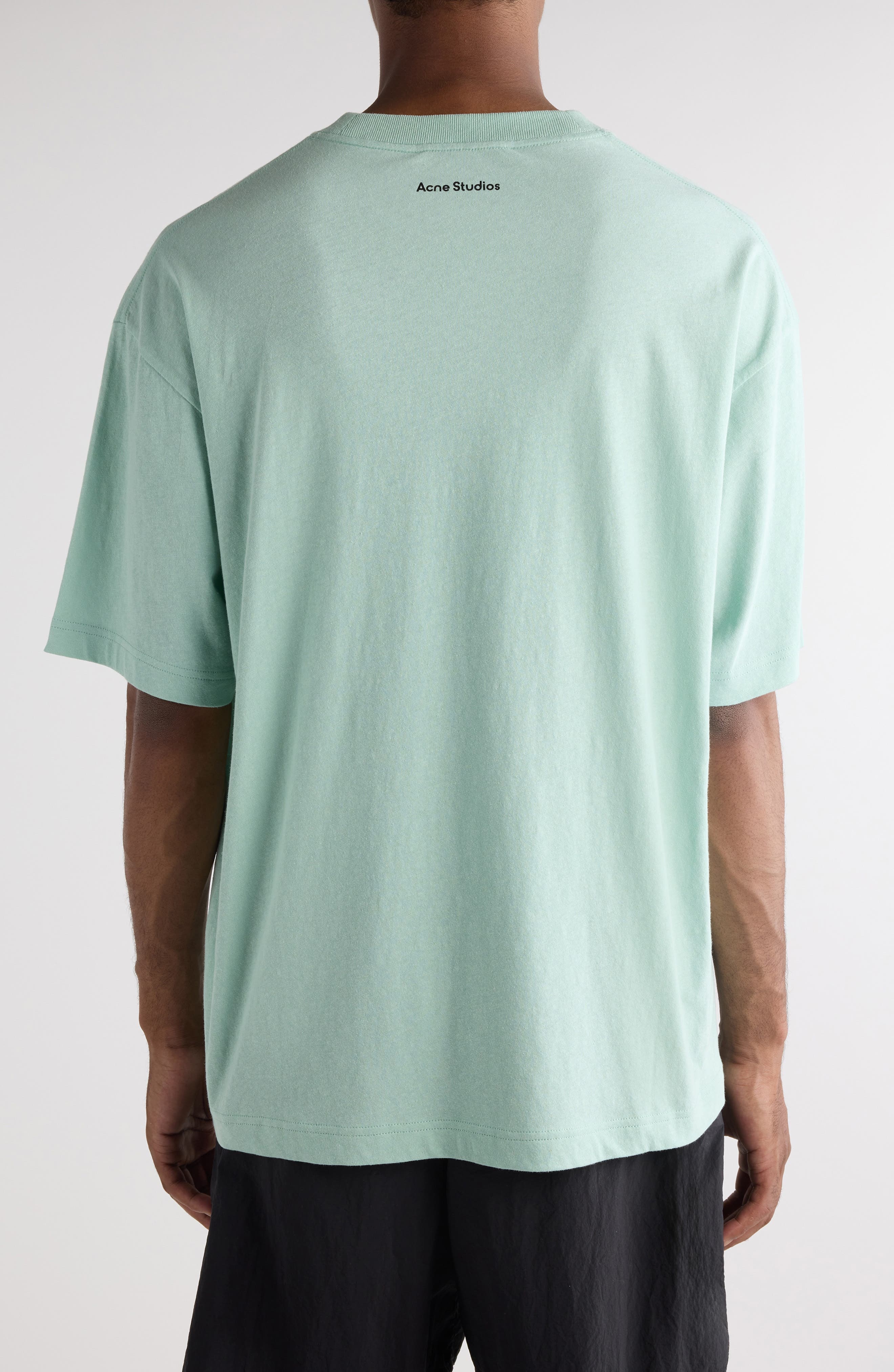 Acne Studios Heart Logo Cotton & Hemp Graphic T-Shirt in Sea Foam Green at Nordstrom - 3