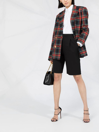 Balmain check print oversized blazer outlook