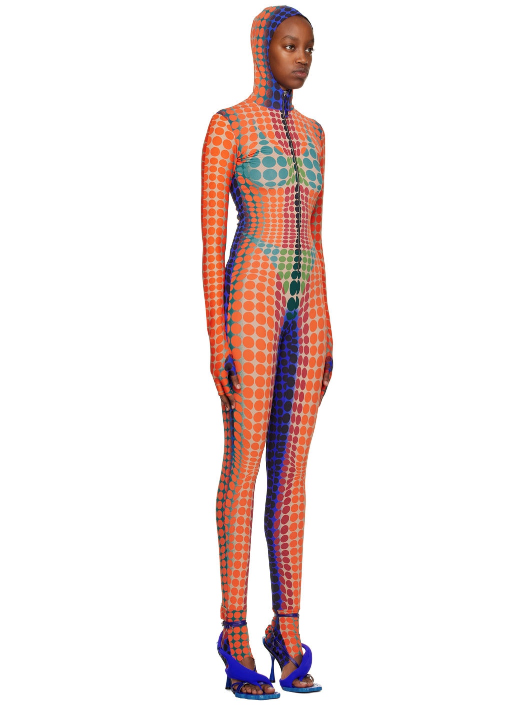 Orange Dots Midi Dress - 2