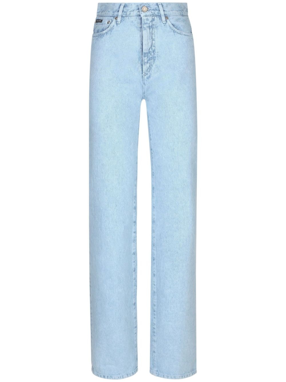 high-waisted slim-legged jeans - 1
