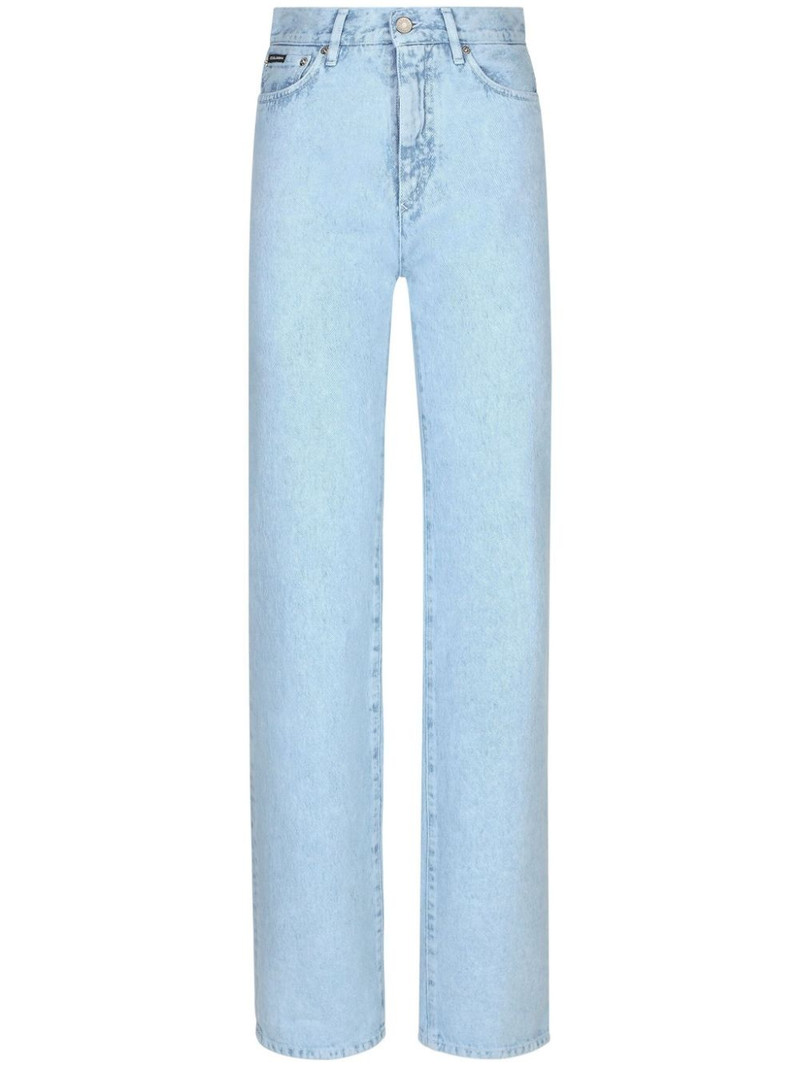 high-waisted slim-legged jeans 1