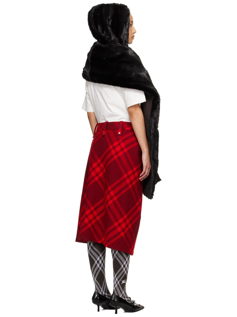 Black Faux-Fur Hooded Scarf 3