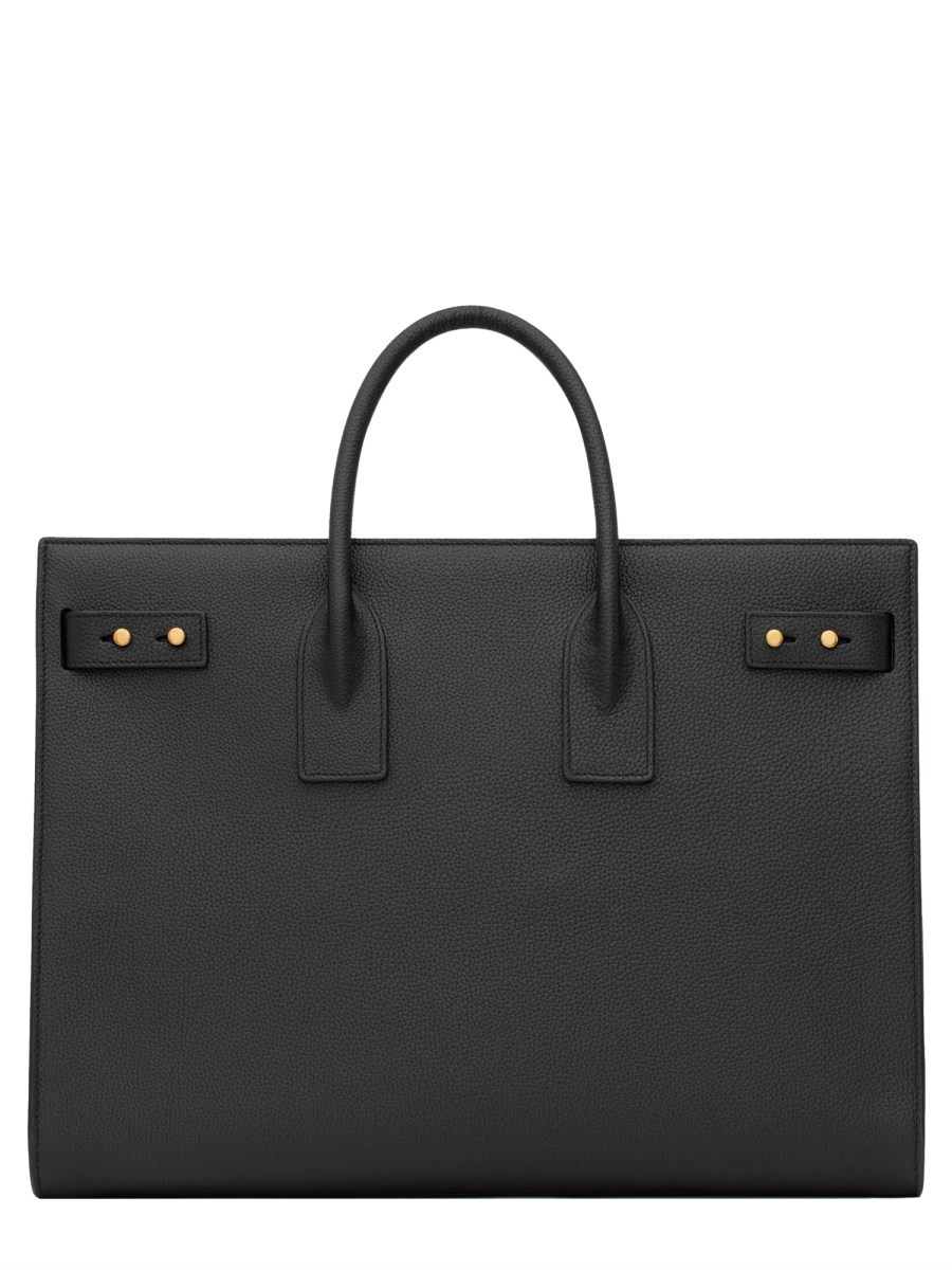 LARGE GRAINED LEATHER SAC DE JOUR BAG - 2