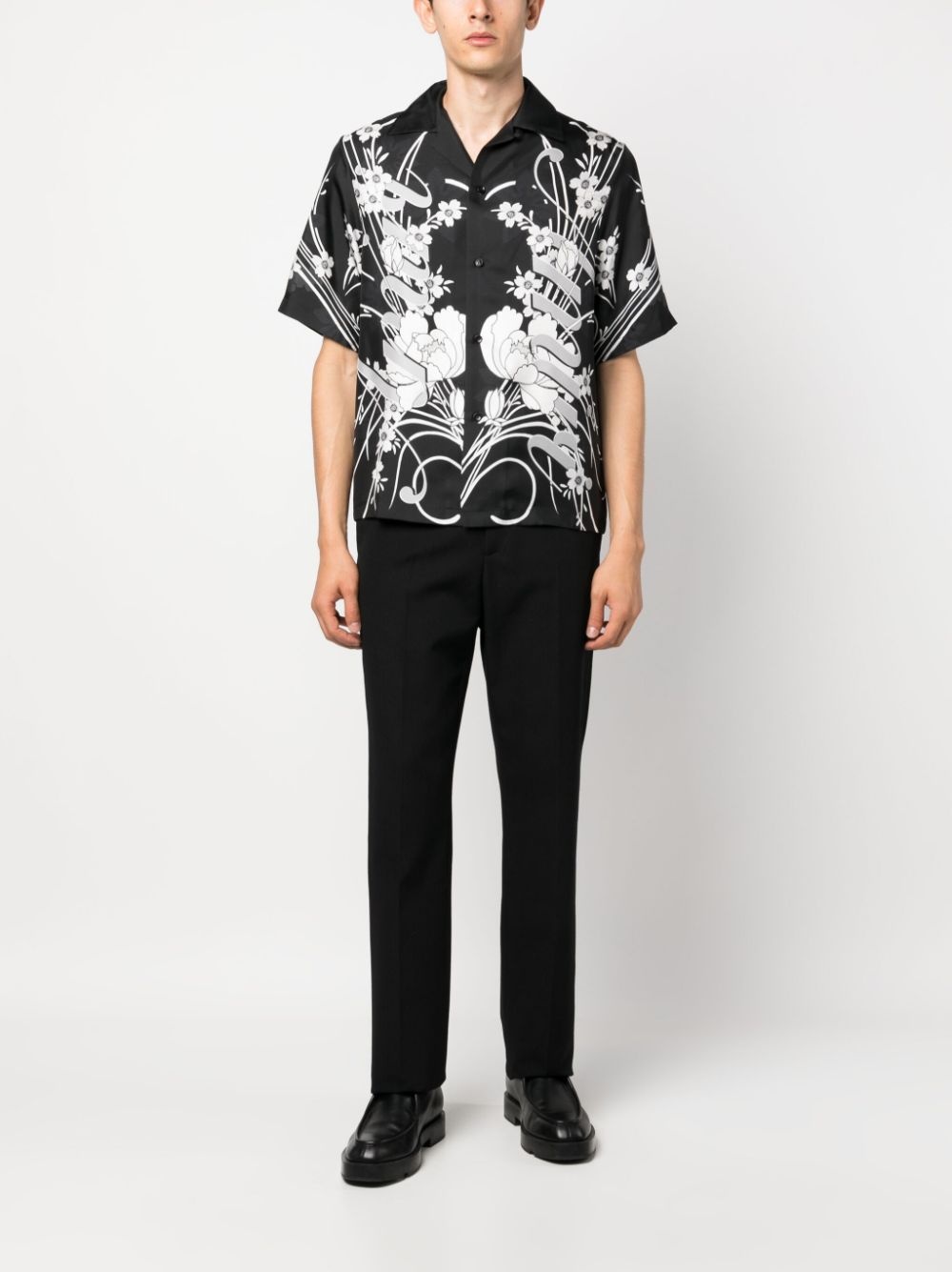 floral-print silk shirt - 2