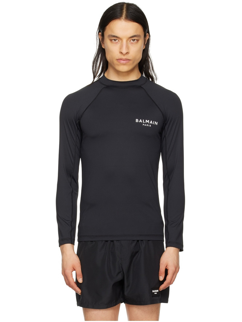Black Raglan Long Sleeve T-Shirt - 1