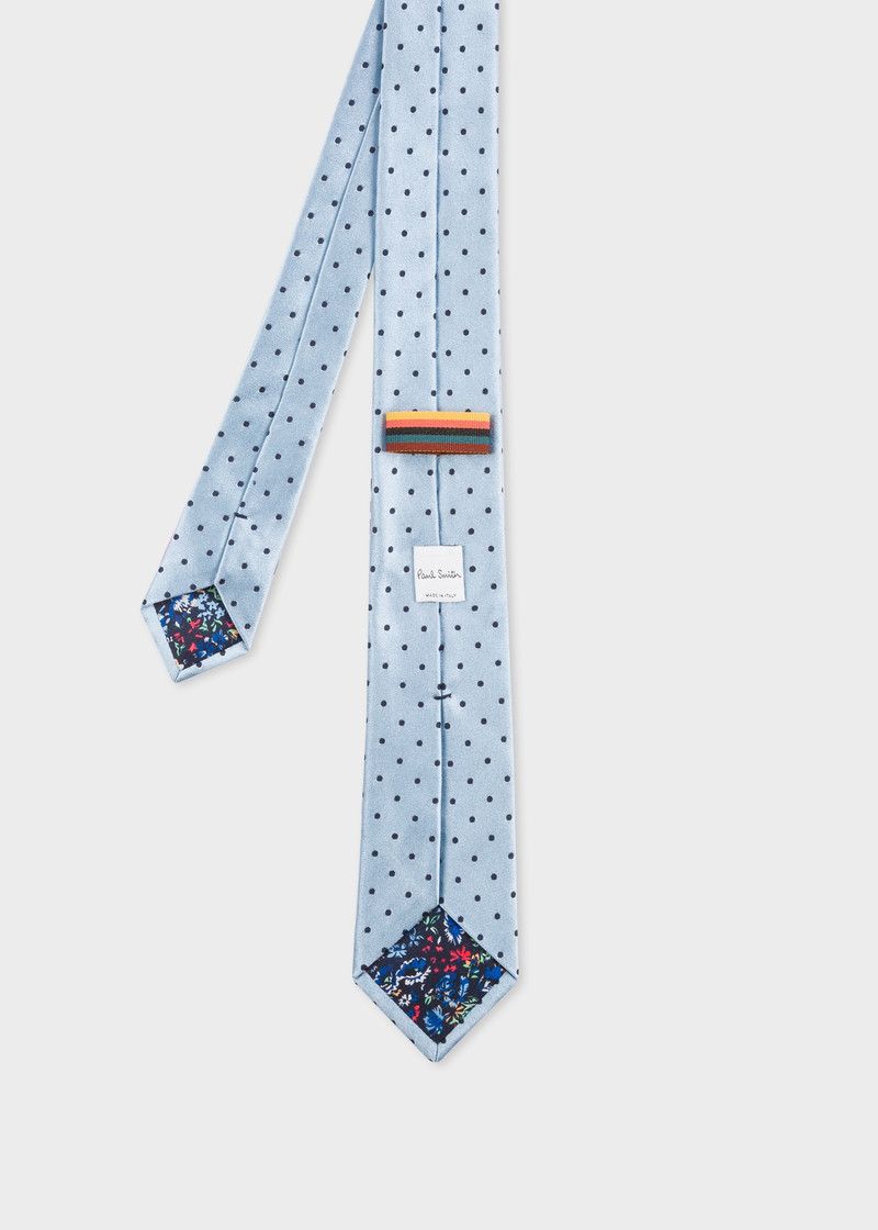Paul Smith Men's Blue Polka Dot Narrow Silk Tie outlook