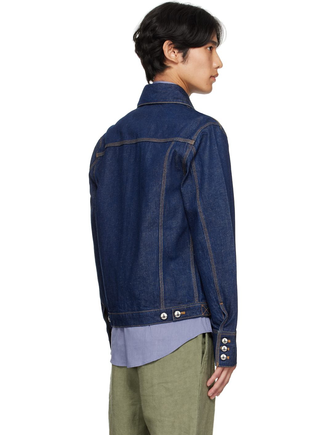 Navy Worker Denim Jacket - 3