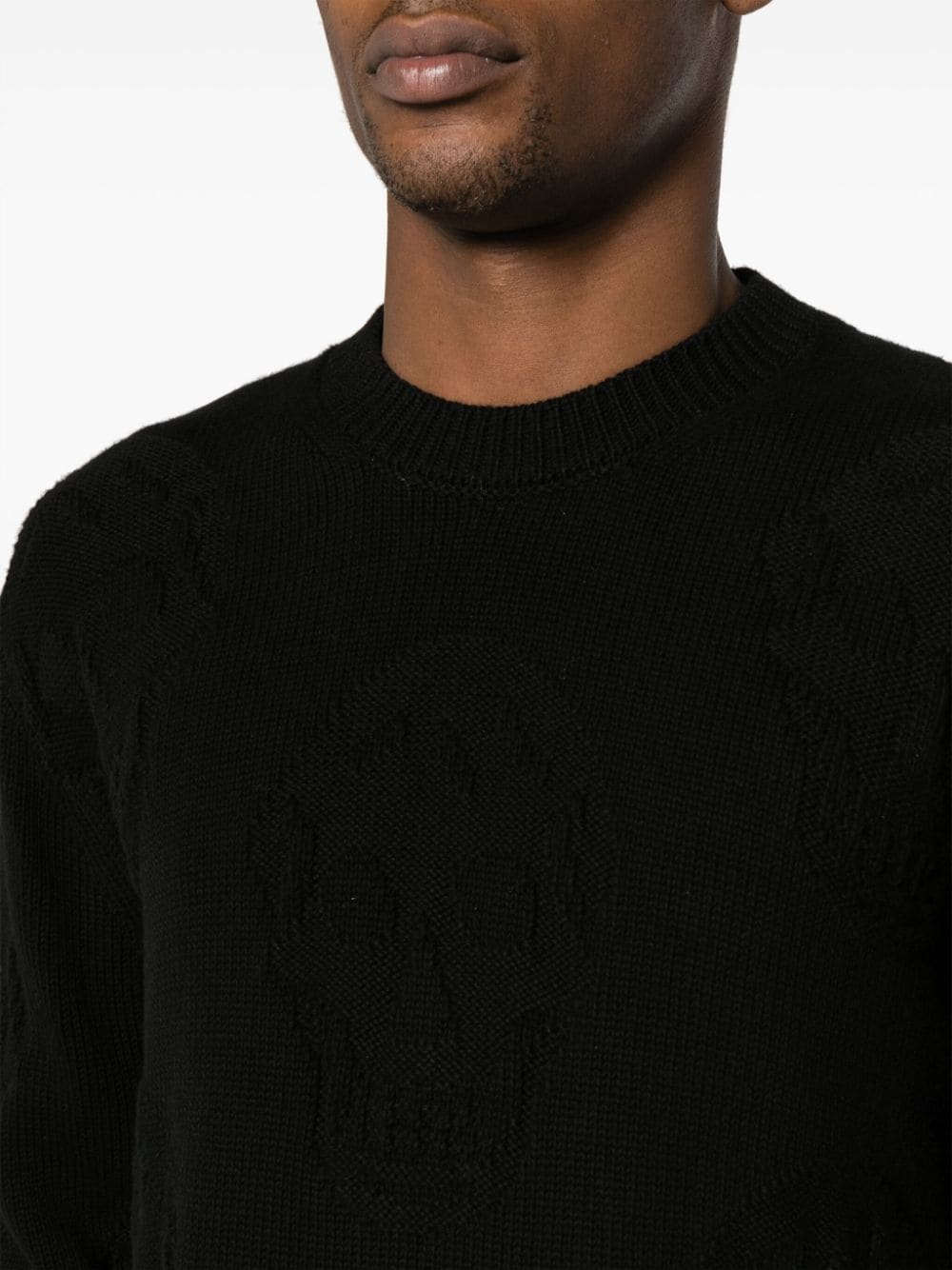 Skull-jacquard cotton jumper - 5