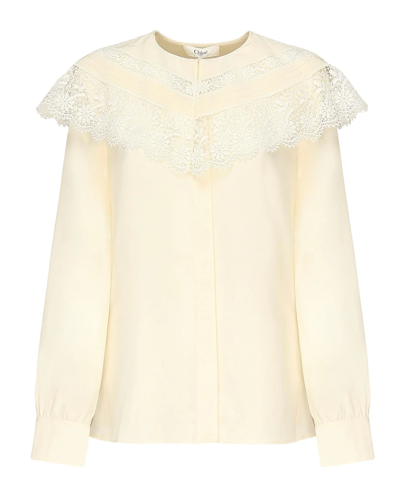 Silk And Lace Ruffle Blouse - 1