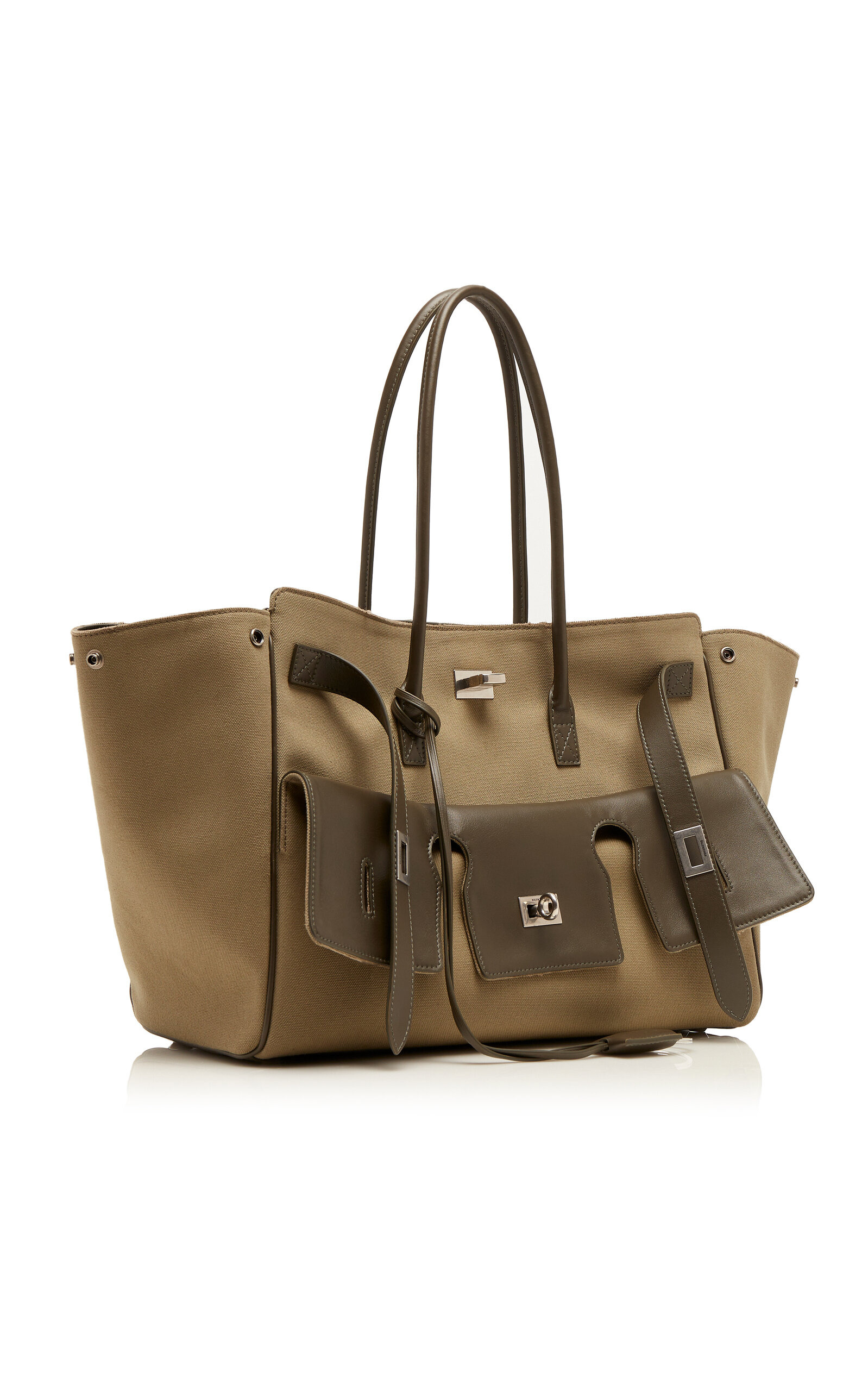 Bel Air Medium Leather Carryall khaki - 3