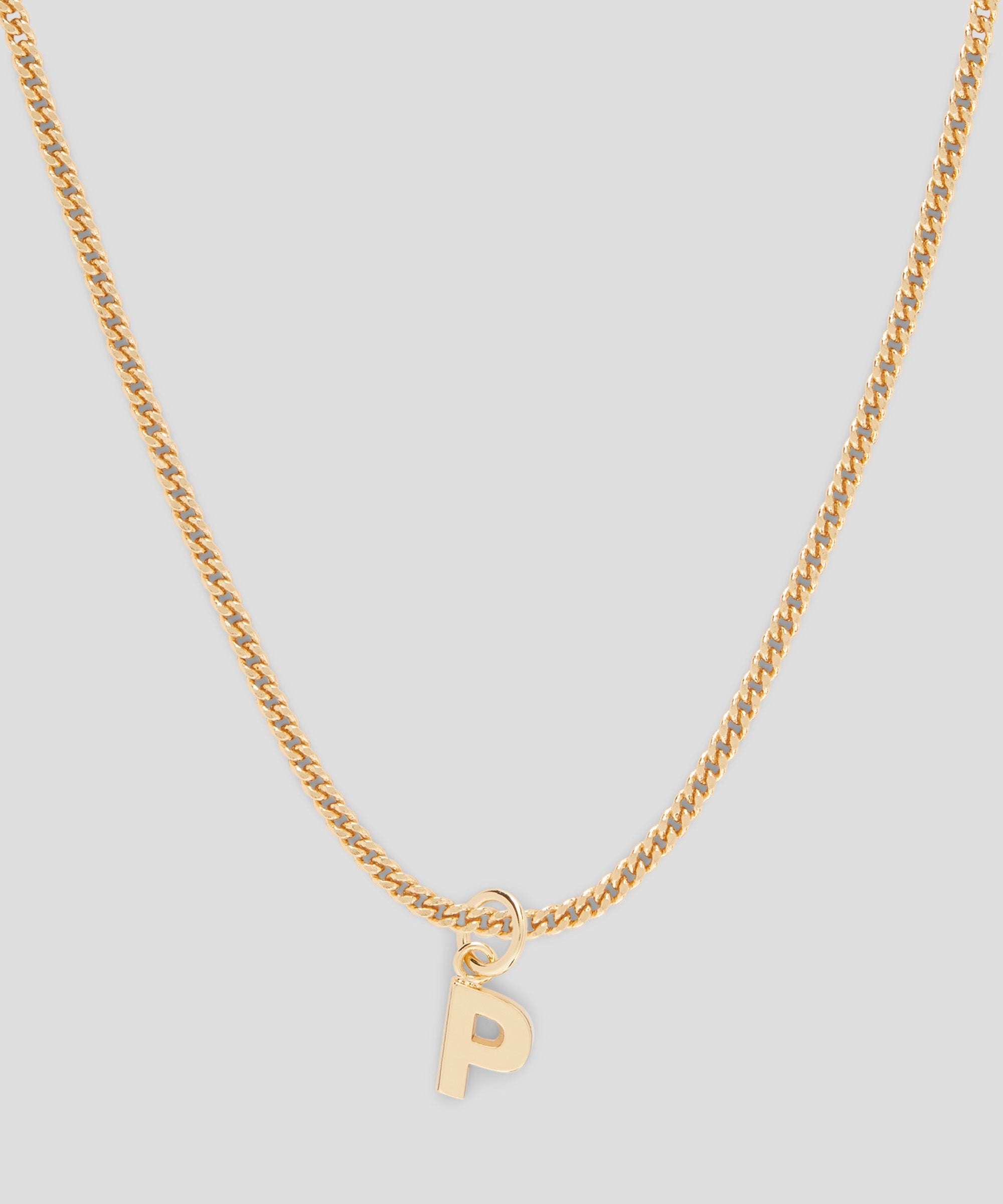 Brass letter P charm - 2