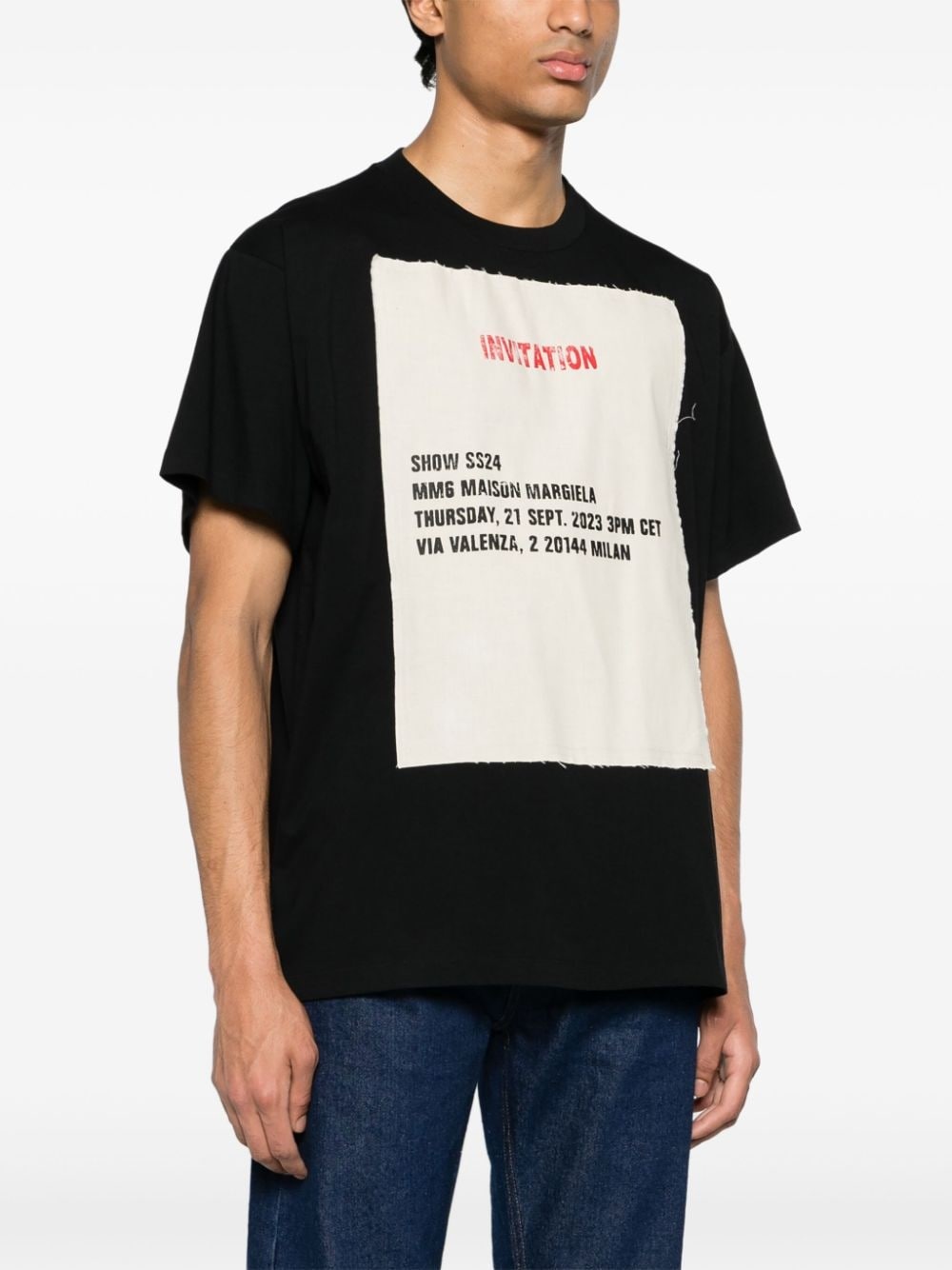 invitation-patch cotton T-shirt - 3