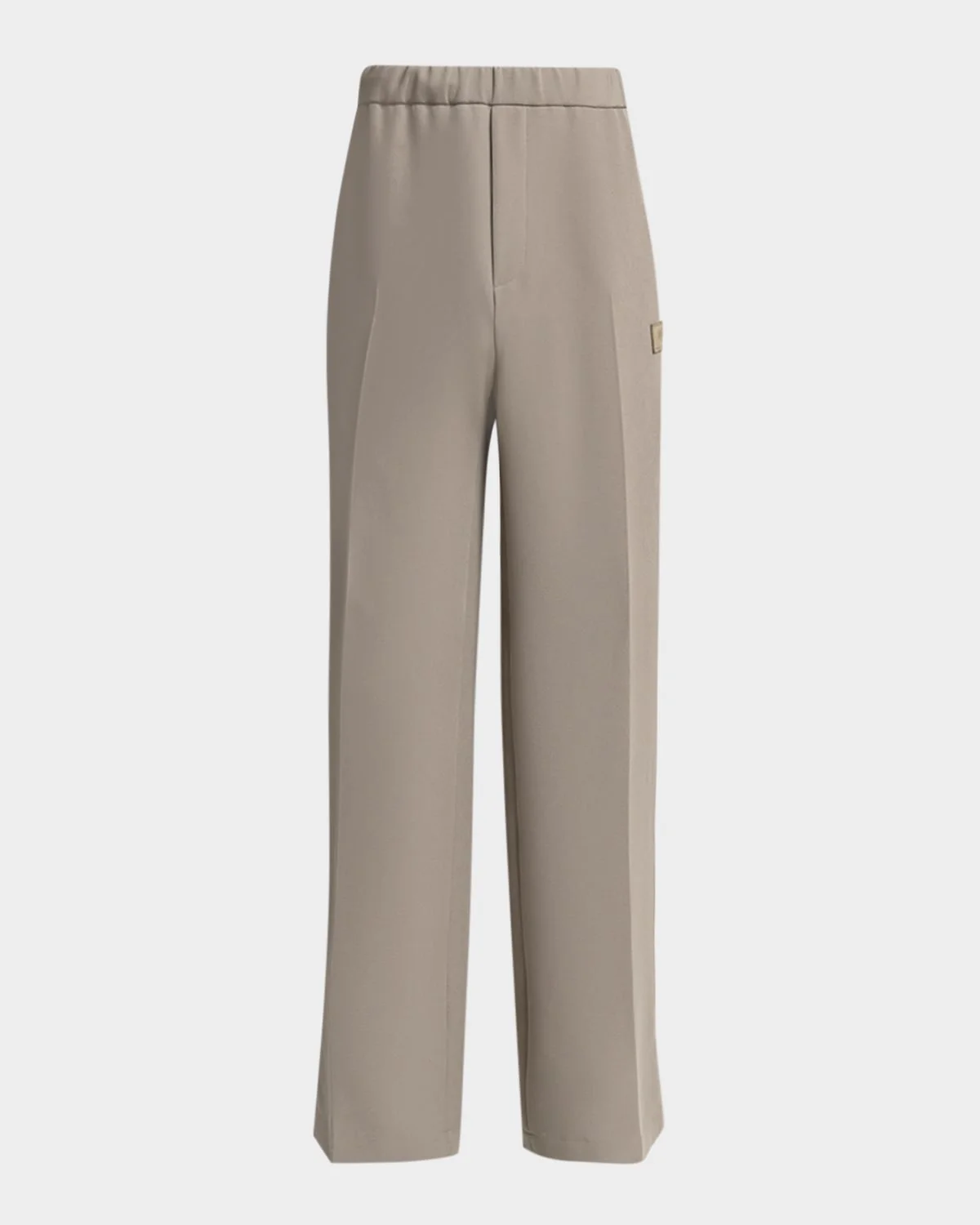 Men's Logo Patch Wide-Leg Stretch Trousers - 1