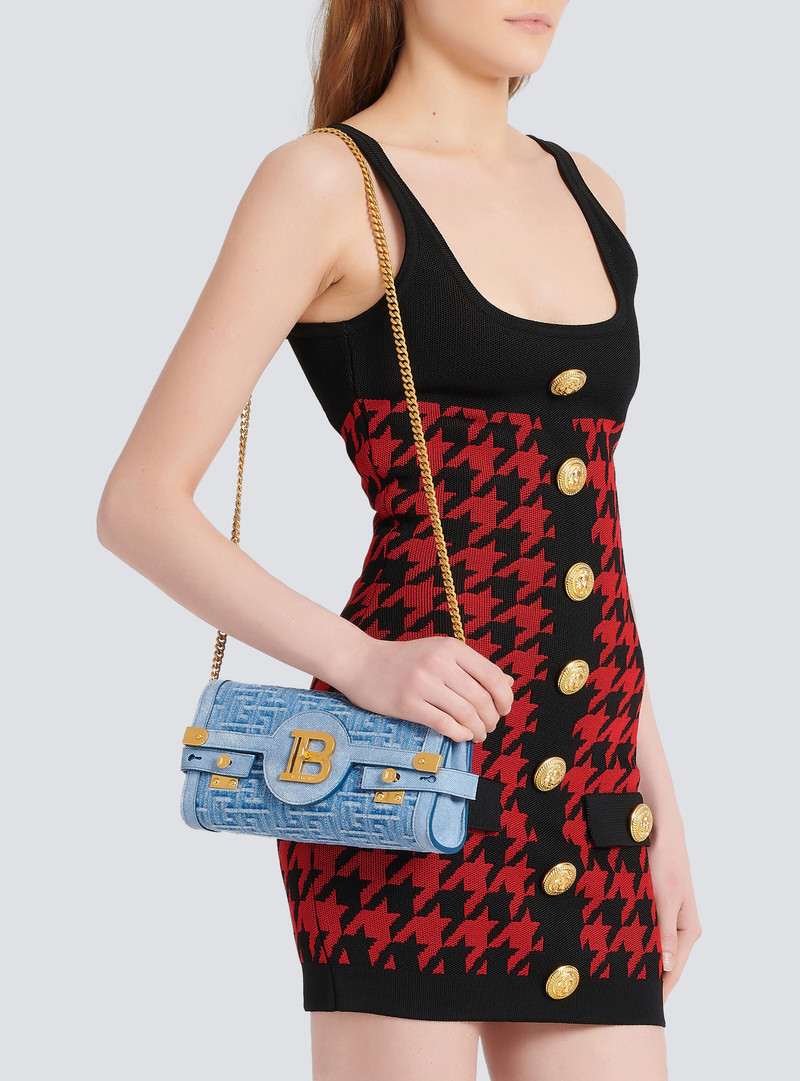 Suede and denim B-Buzz 23 clutch bag 7