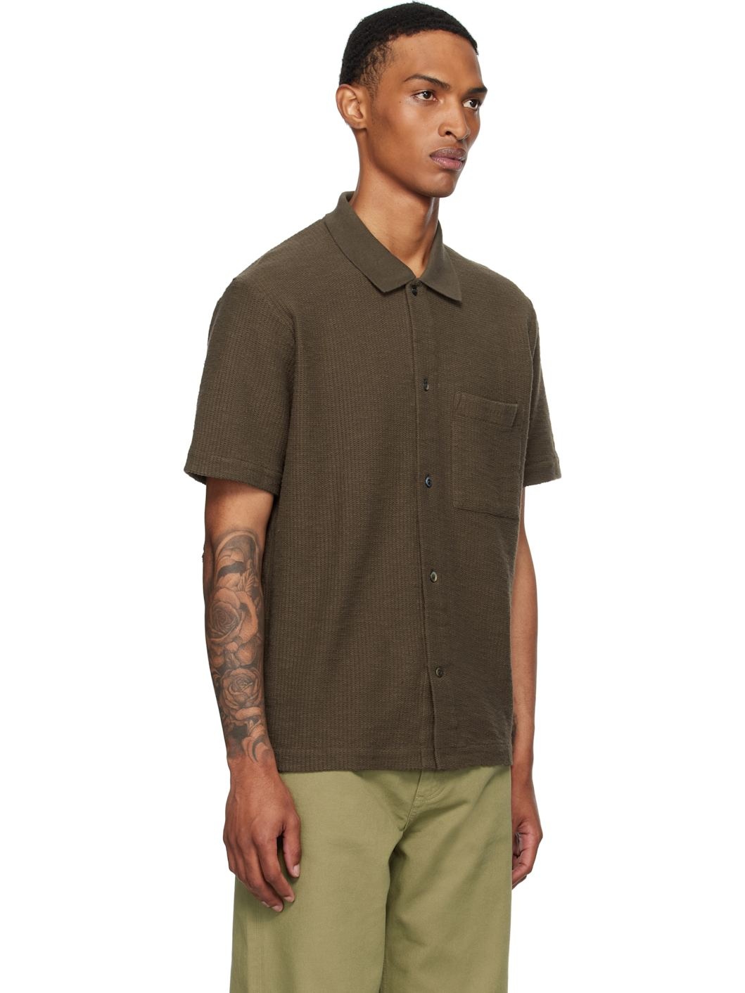 Brown Gustav Crochet Jersey Shirt - 2