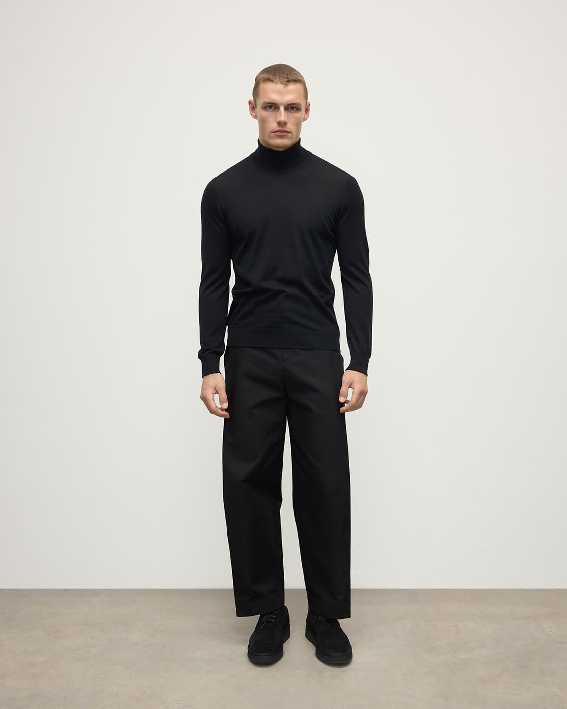 Superfine Cashmere Black Roll Neck Jumper - 2