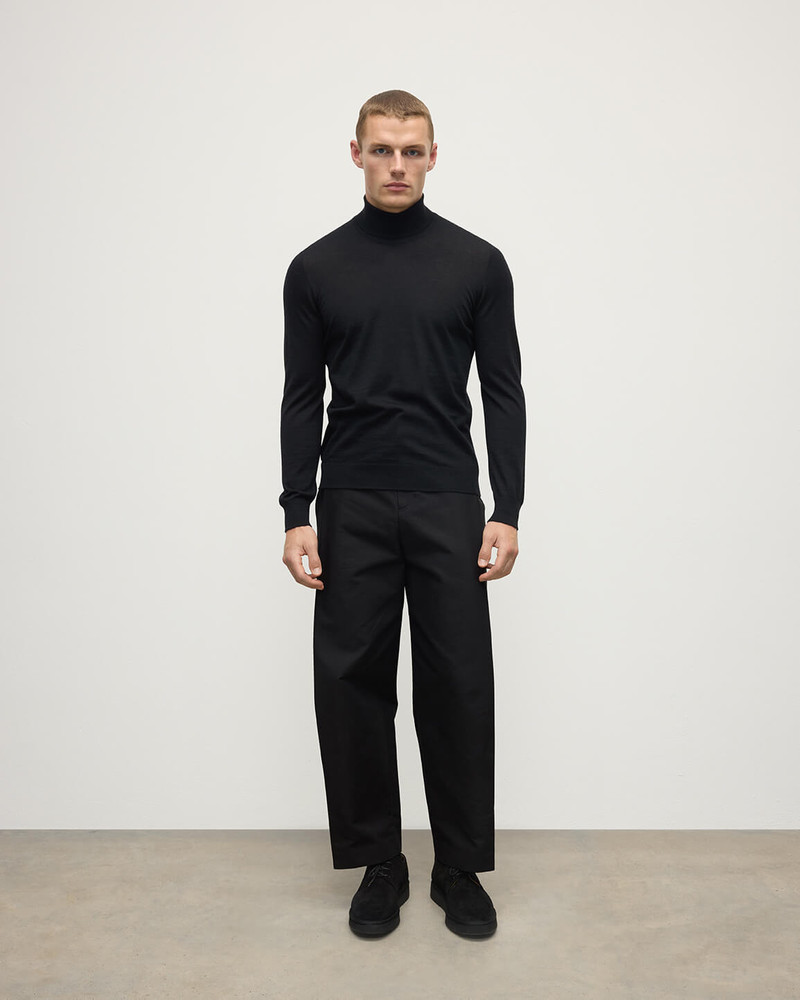 Johnstons of Elgin Superfine Cashmere Black Roll Neck Jumper outlook